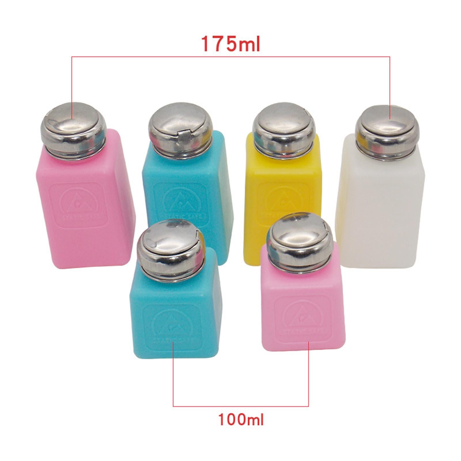 Empty Acetone Pump Dispenser Bottle Polish Remover Nails Pink 100ml