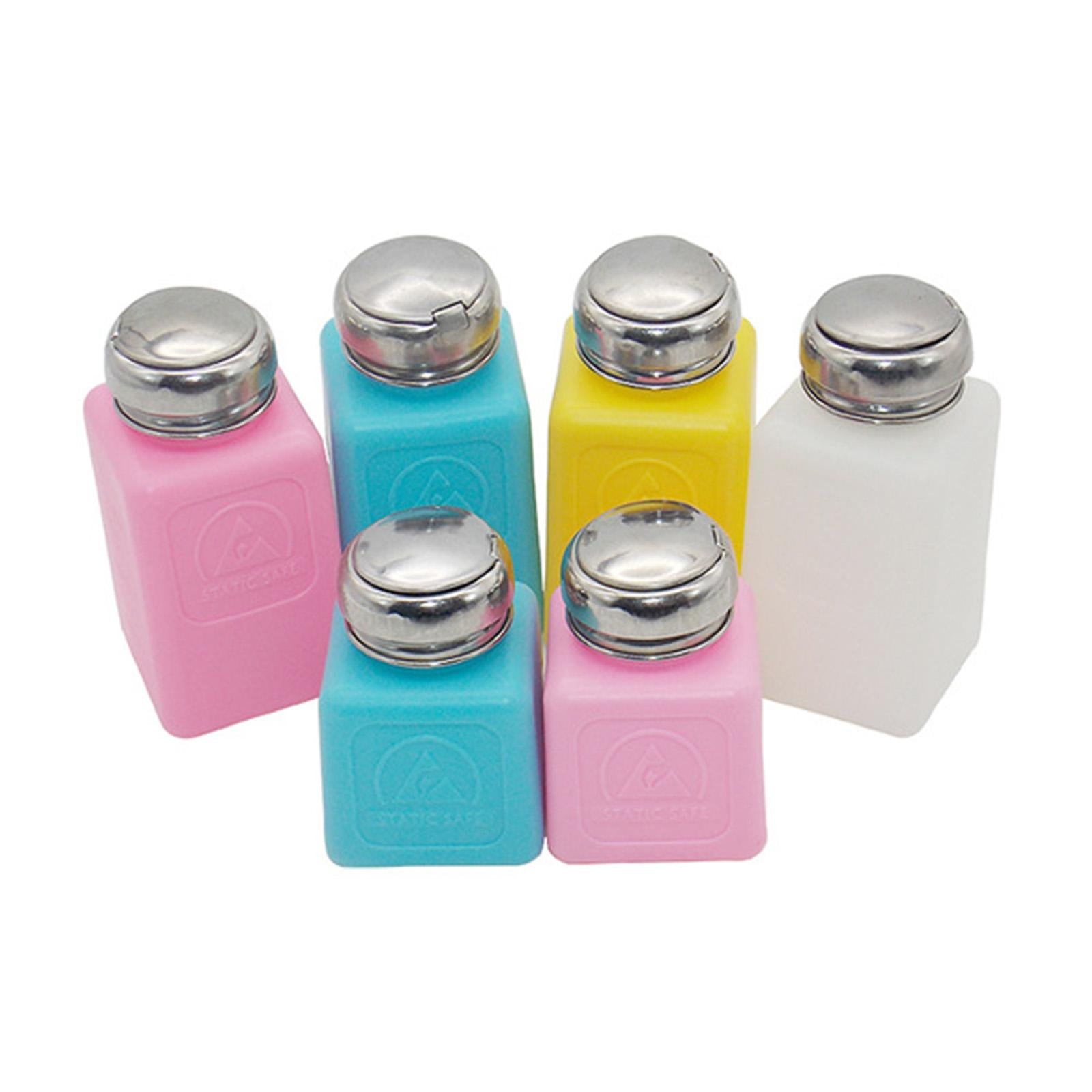 Empty Acetone Pump Dispenser Bottle Polish Remover Nails Pink 175ml