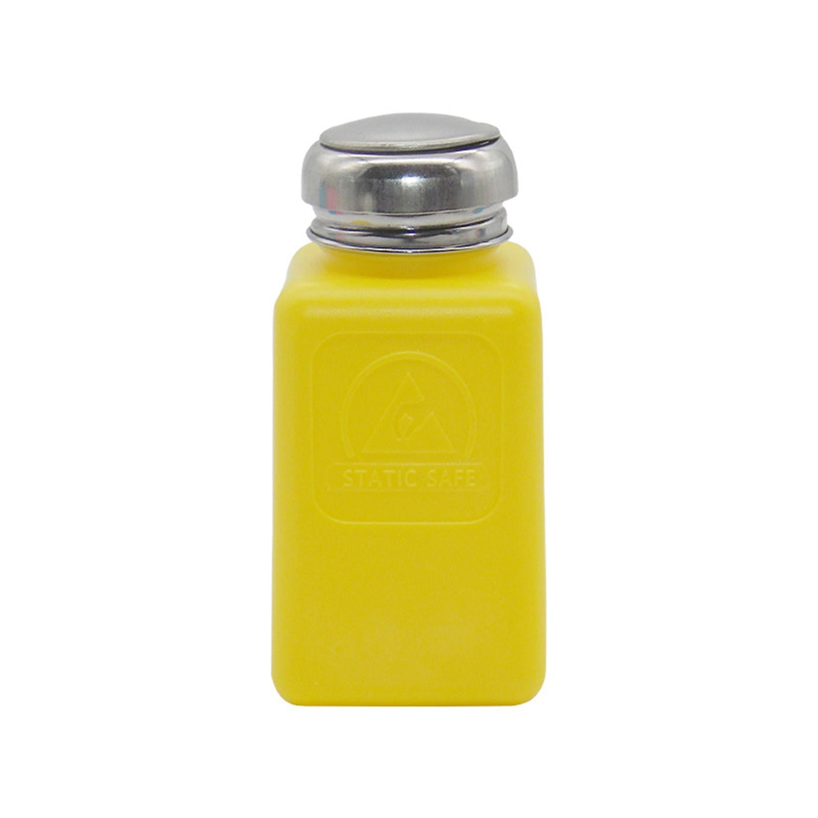 Empty Acetone Pump Dispenser Bottle Polish Remover Nails Yellow 175ml