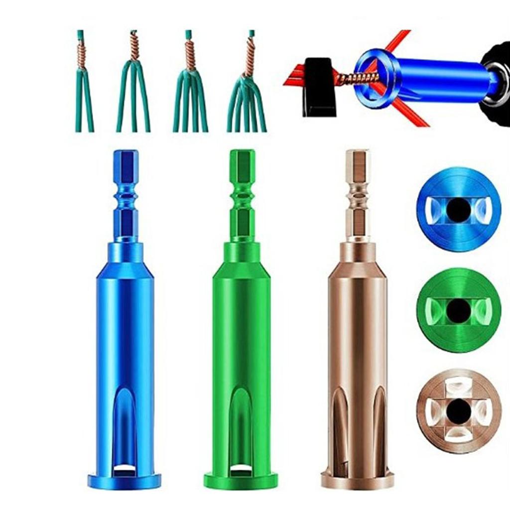 Electrical Wire Stripper Twisters for Stripping Cable Power Drill Drivers Green 3Way 2.5Square