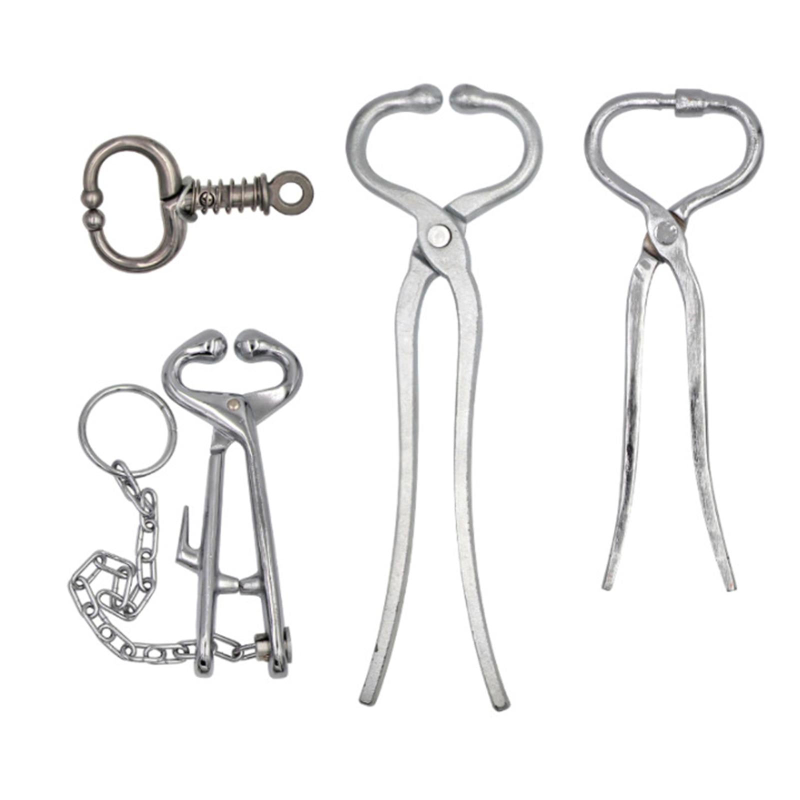 Alloy Cow Nose Pliers Drilling Tools Puncher for Farm Instrument Supplies with chain