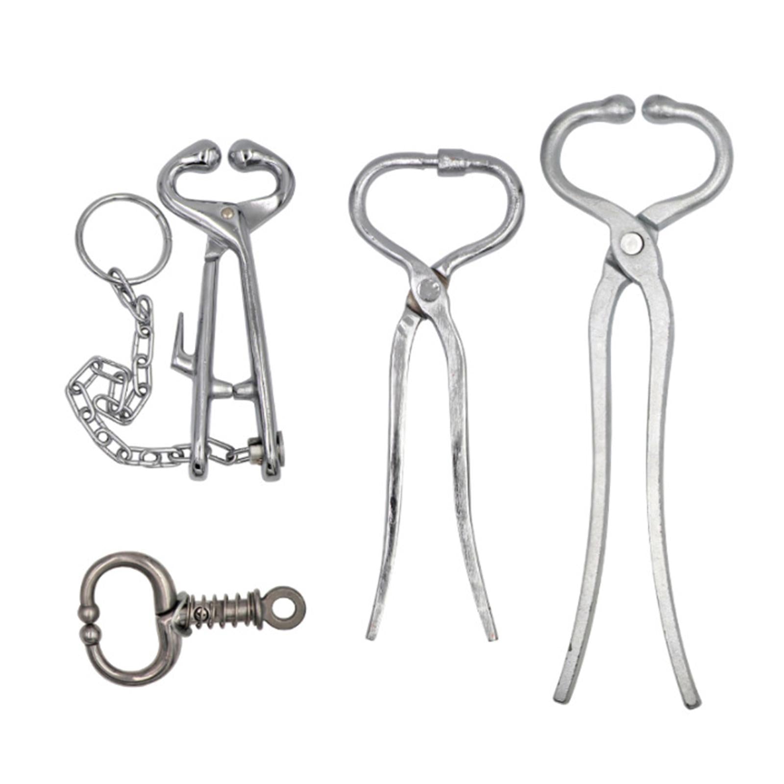 Alloy Cow Nose Pliers Drilling Tools Puncher for Farm Instrument Supplies with chain