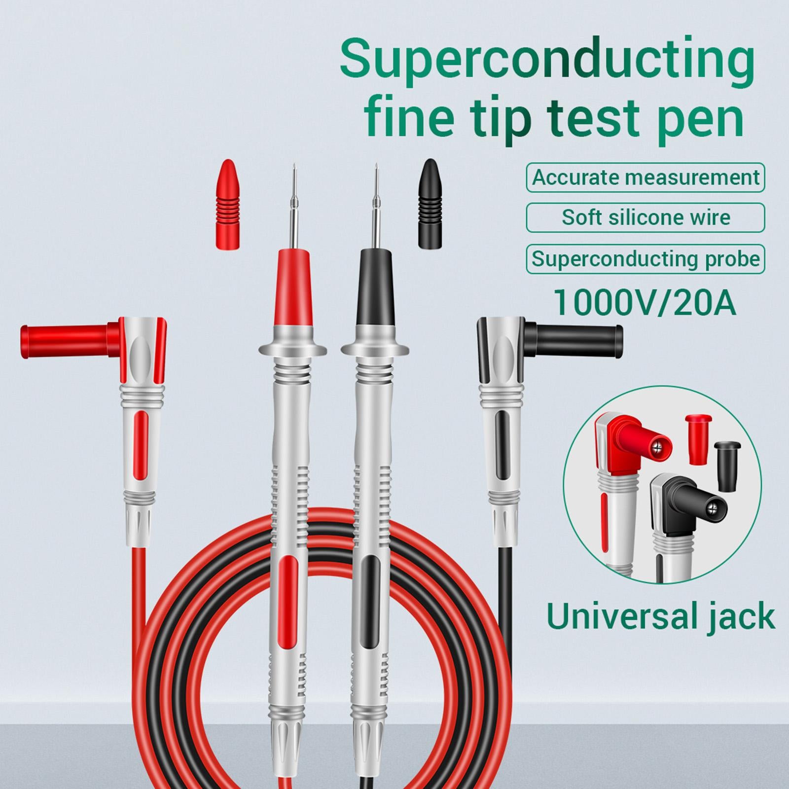 Multimeter Test Lead Extention Back Probes Sharp Needle Micro Pin For Banana