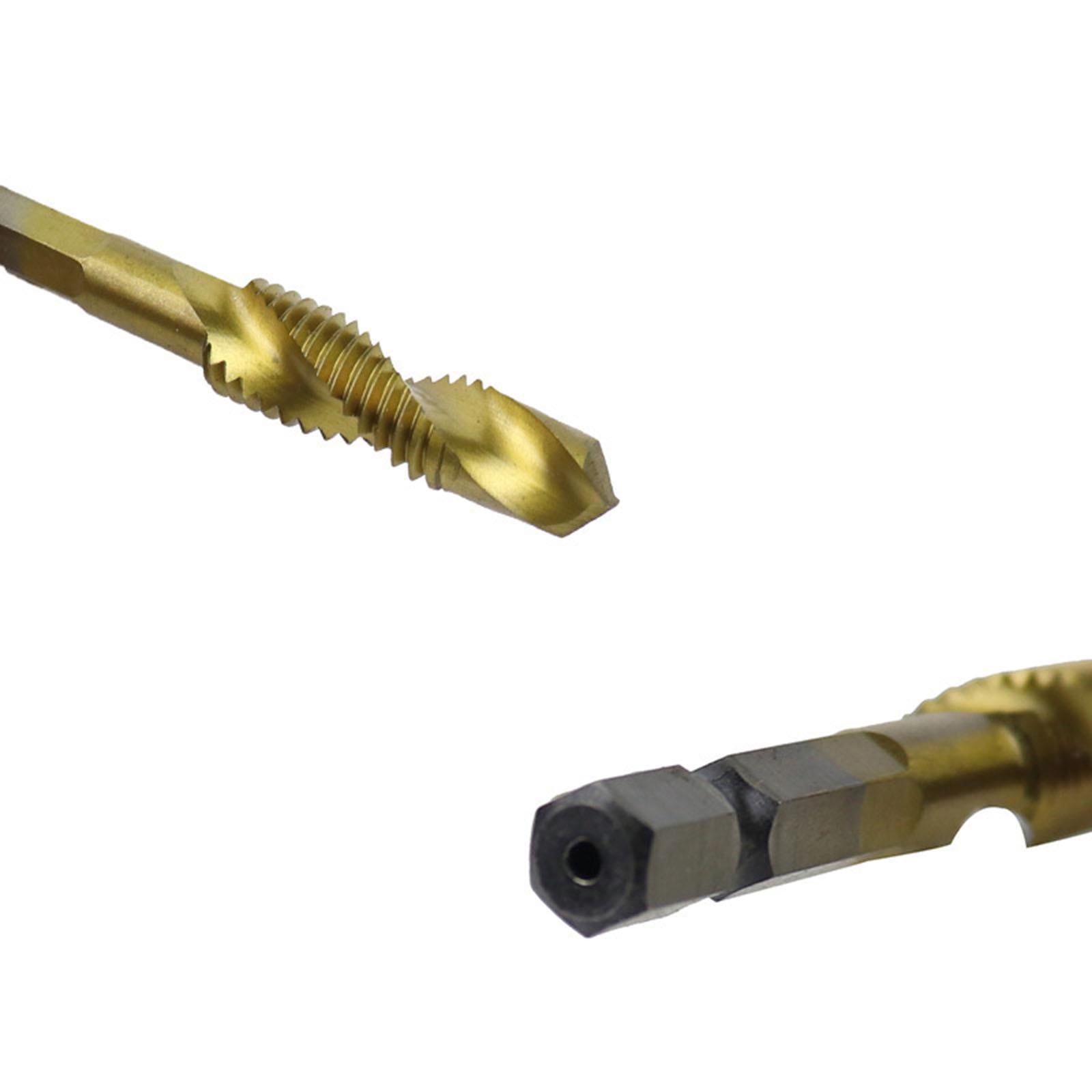 6x Hexagon Handle Compound Tap Drill Bits Composite Tap M3 M4 M5 M6 M10 Gold