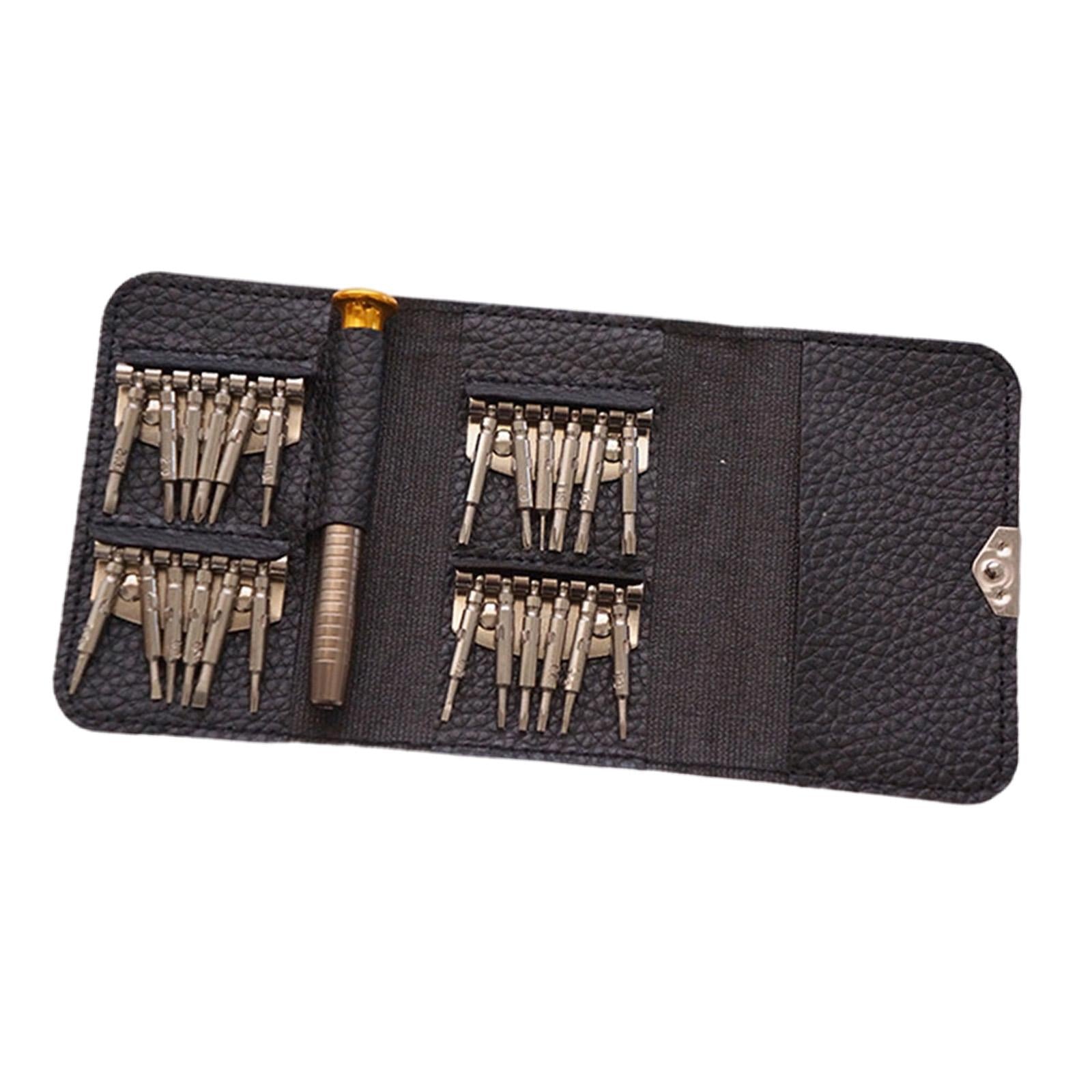 Screwdriver Kit with Leather Case 25 in 1 for Repairing DIY Smartphone