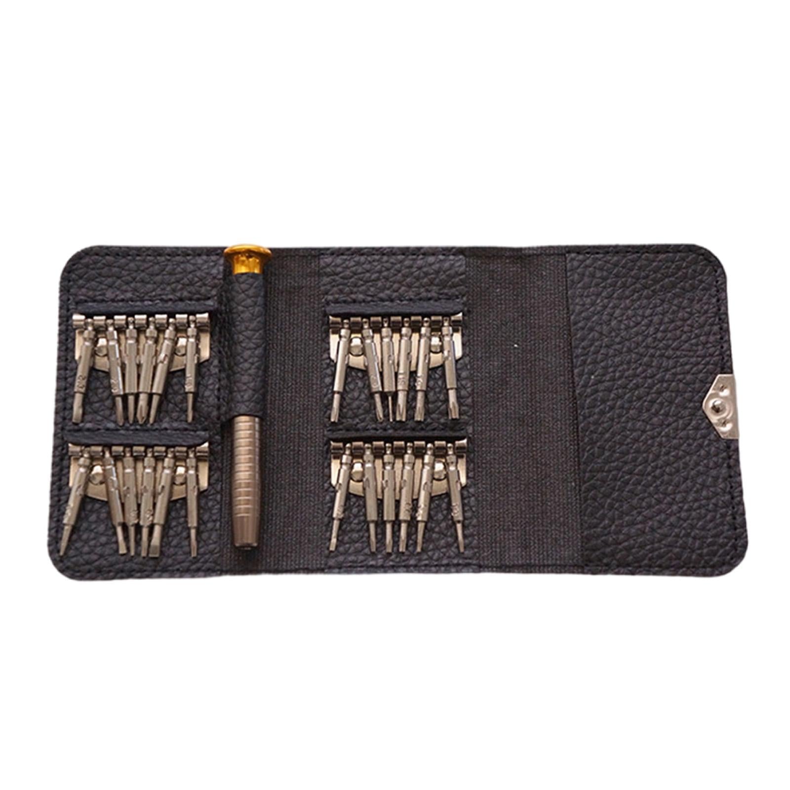 Screwdriver Kit with Leather Case 25 in 1 for Repairing DIY Smartphone