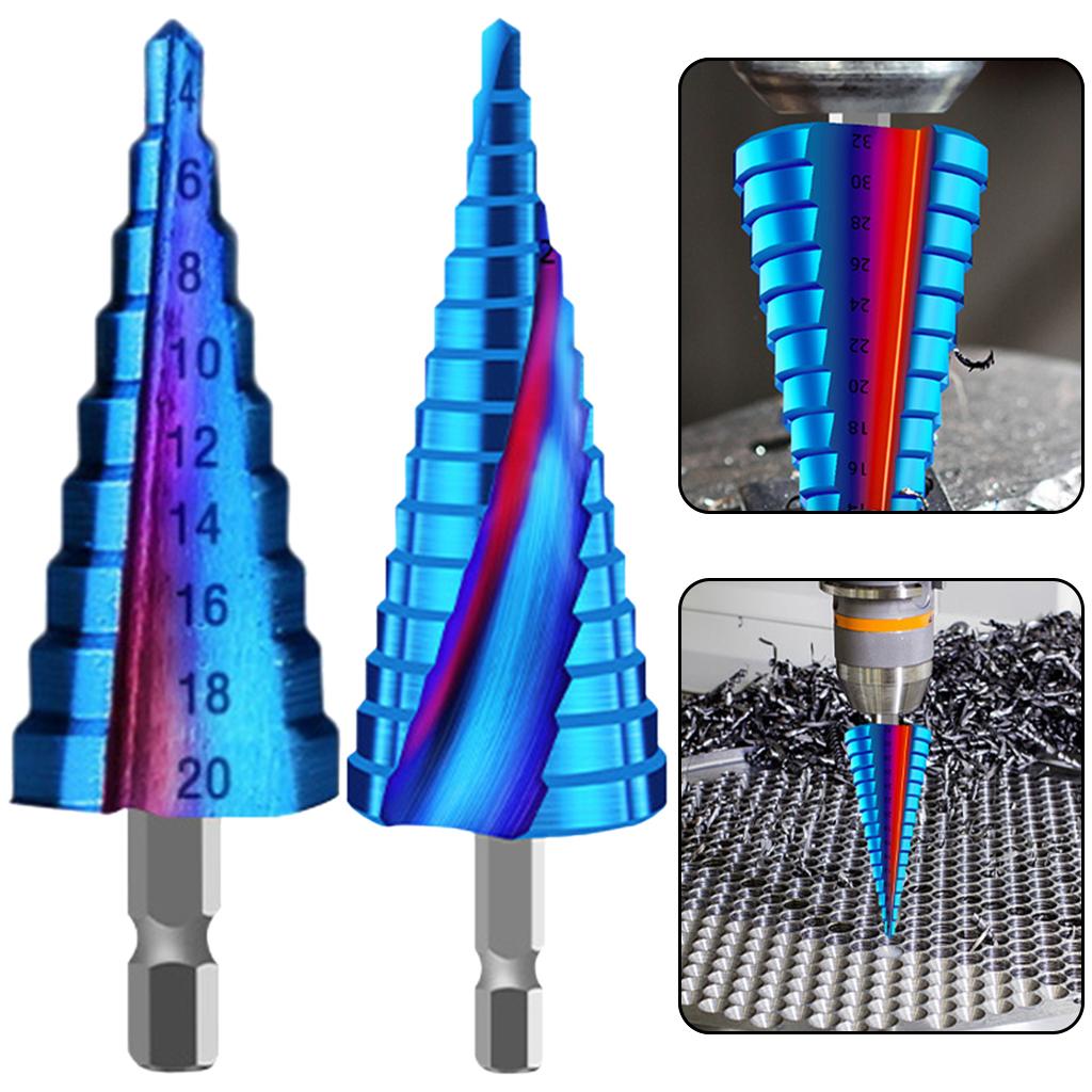 Metal Step Drill Drilling , Blue for 4-20 Tier 9 4-12 Tier 5 4-32 Tier 15 Straight Slot
