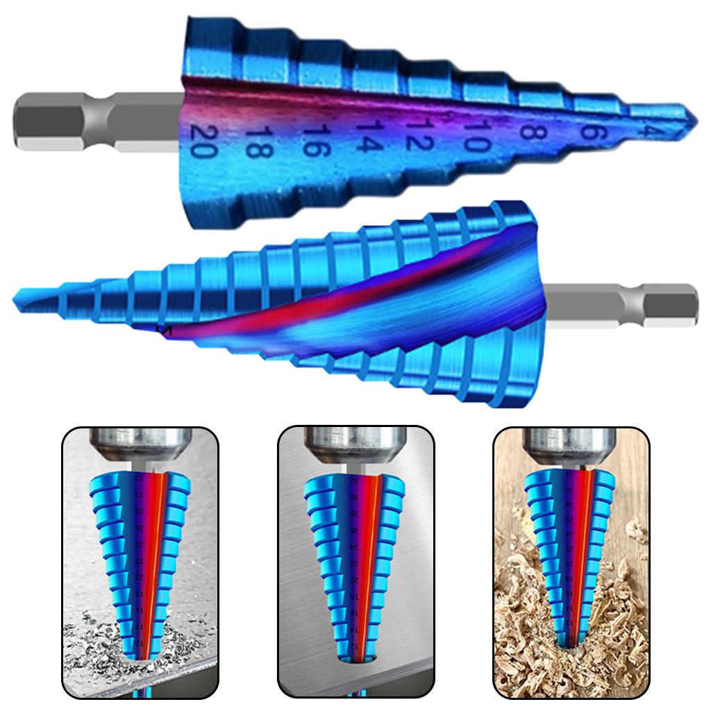 Metal Step Drill Drilling , Blue for 4-20 Tier 9 4-12 Tier 5 4-32 Tier 15 Straight Slot