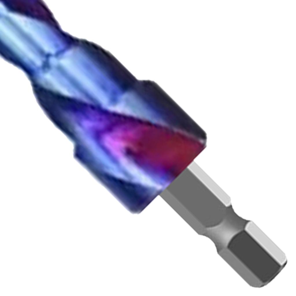 Step Drill Bit 1/4 inch Hex Shank for Sheet Metal Hole Drilling Wood Plastic Spiral Groove