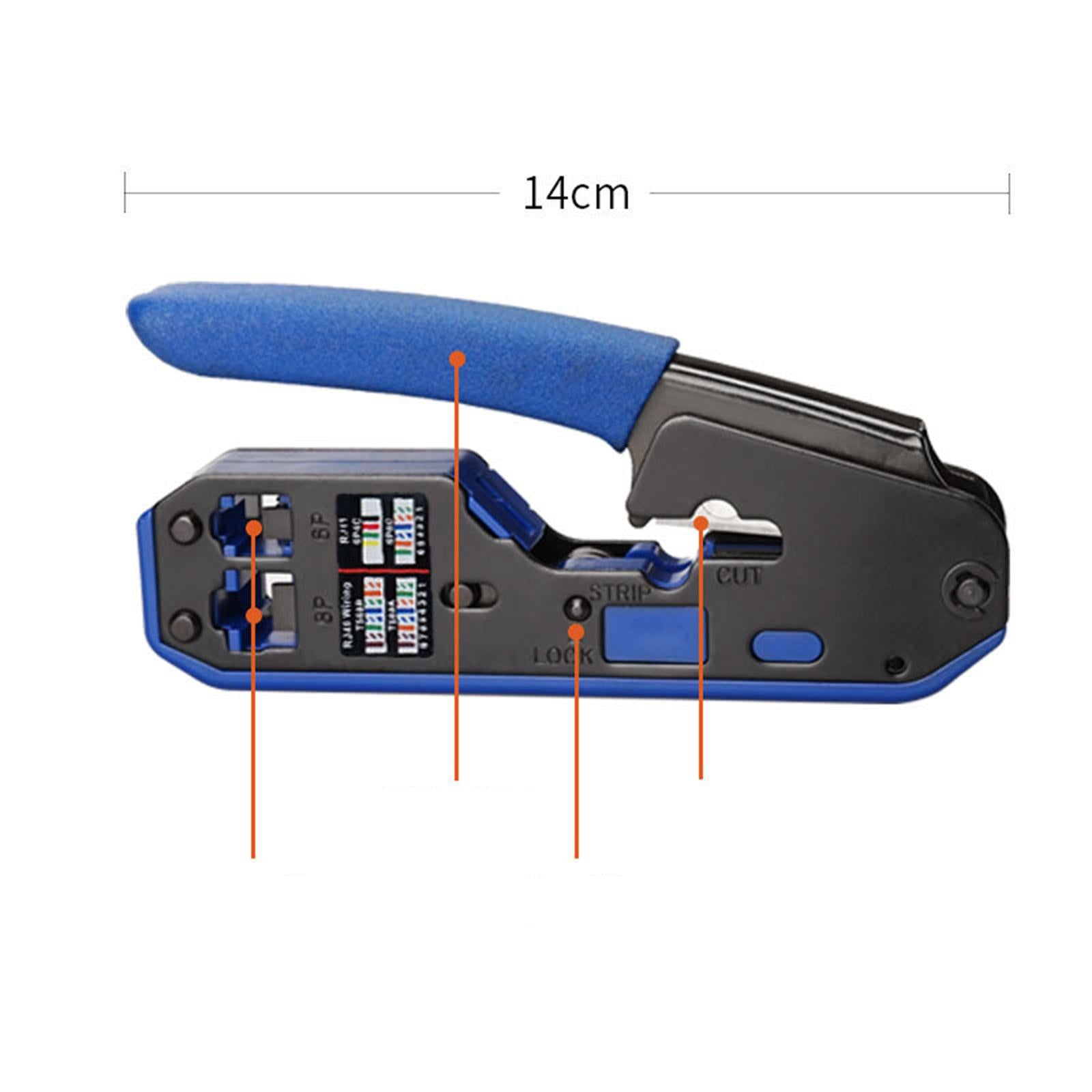 Network Cable Pliers Clamp Pliers Wire Stripper Portable Crimp Tool for 8P6P
