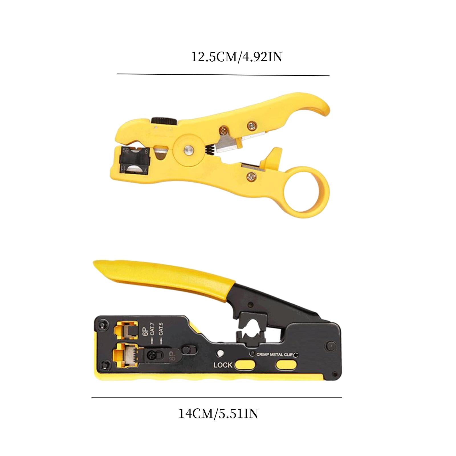 Wire Stripper Cable Cutting Cutter Pass-Thru Modular Wire Crimper for Cable