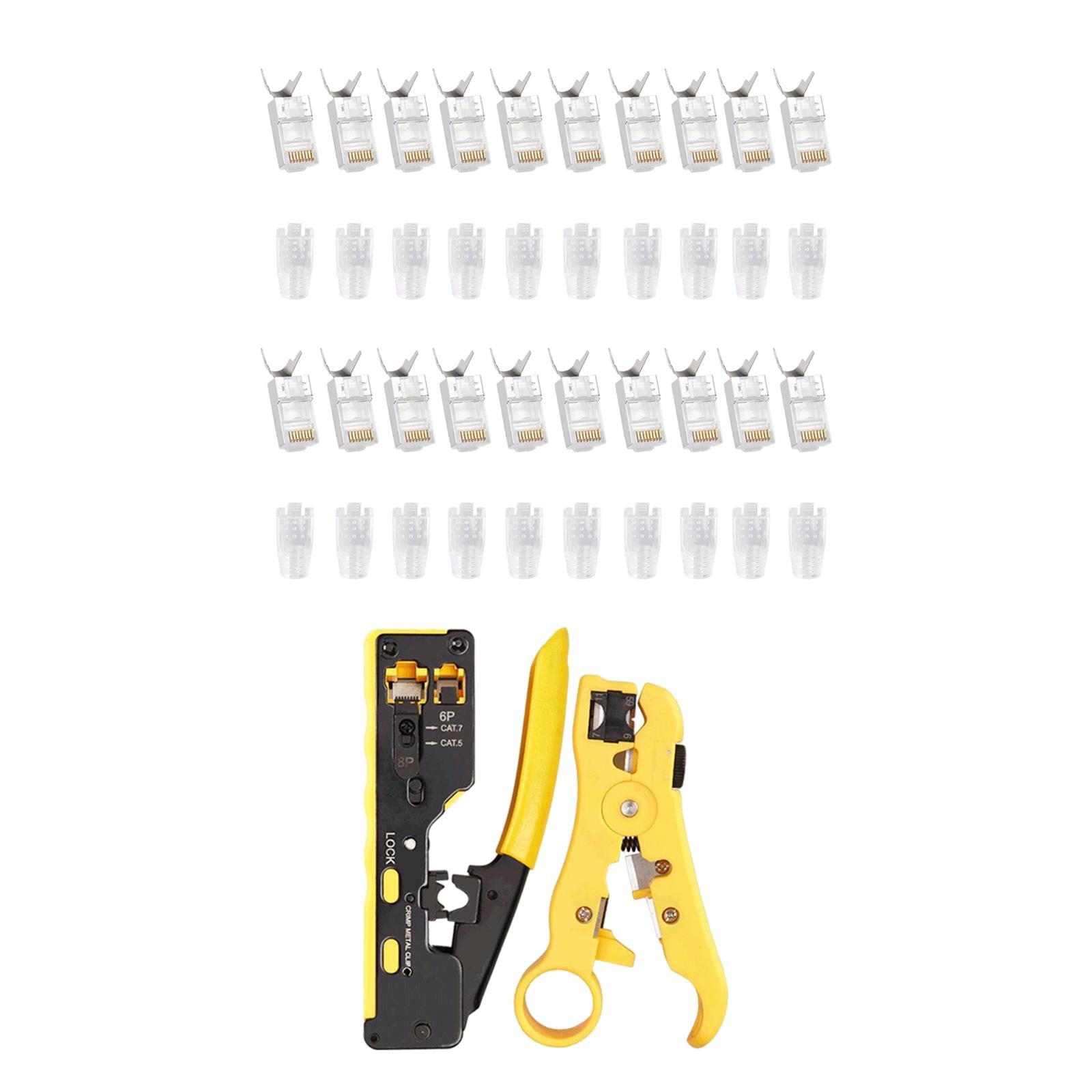 Wire Stripper Cable Cutting Cutter Pass-Thru Modular Wire Crimper for Cable