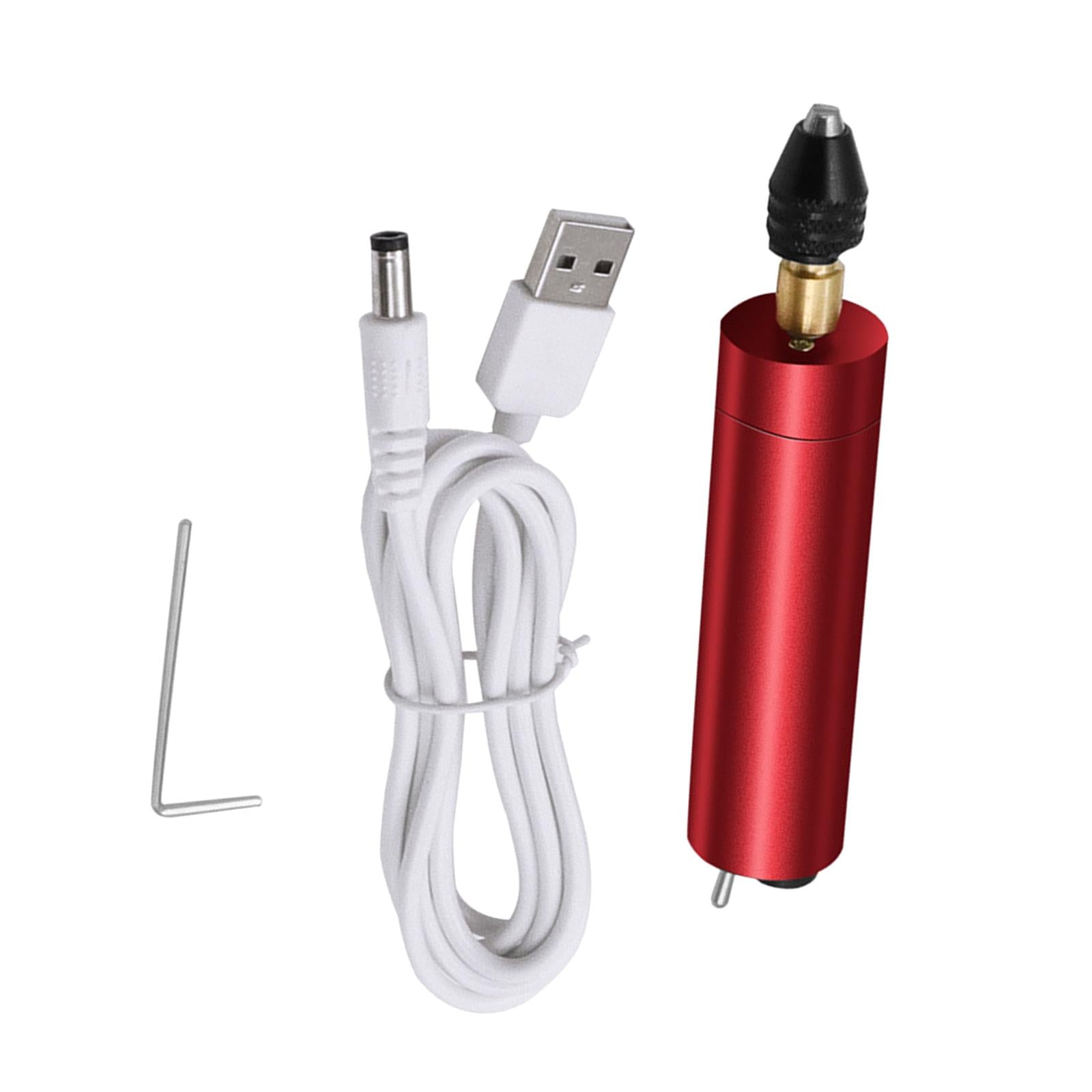 Mini Cordless Rotary Tool USB Charging for Milling Jade Carving Cutting Black Clip