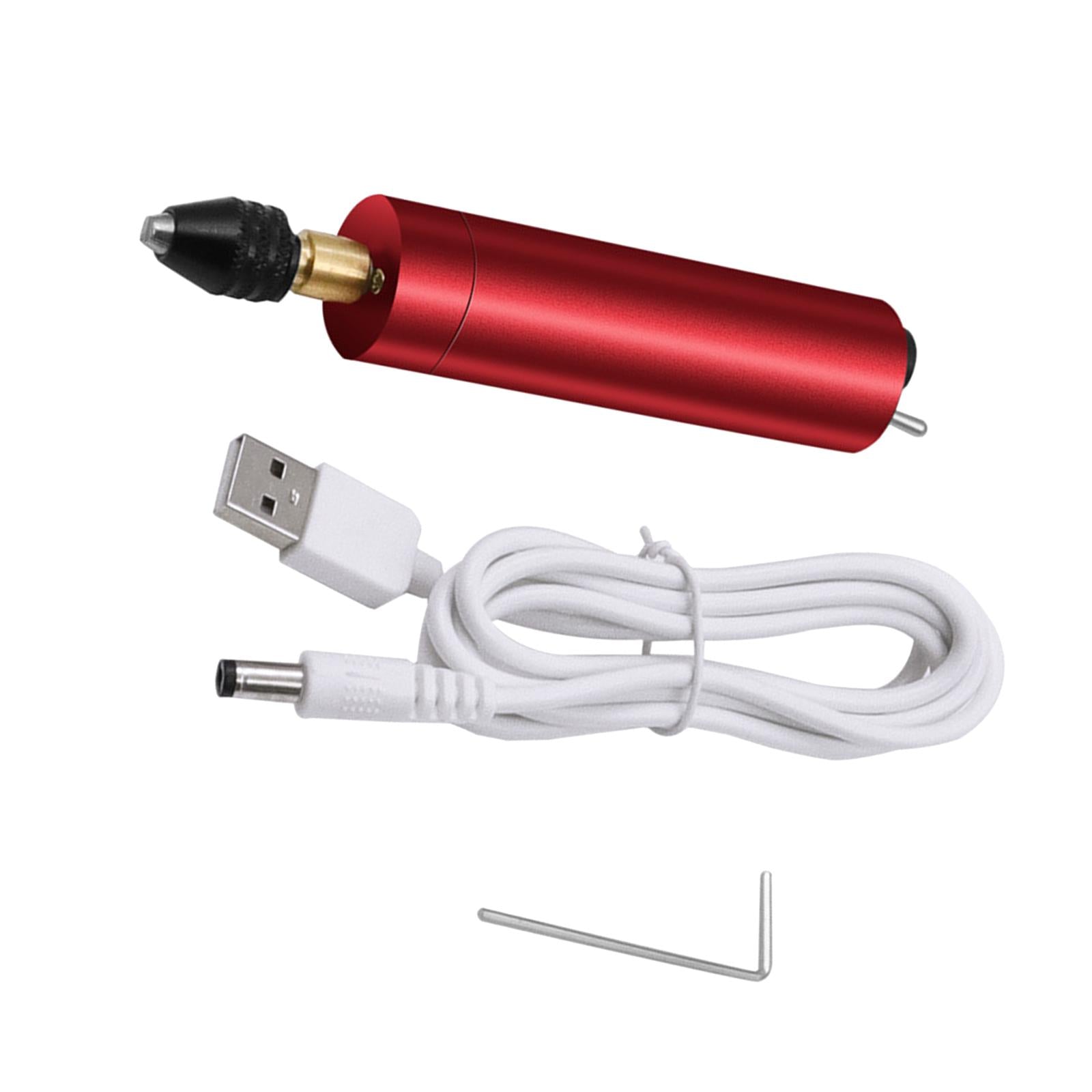 Mini Cordless Rotary Tool USB Charging for Milling Jade Carving Cutting Black Clip