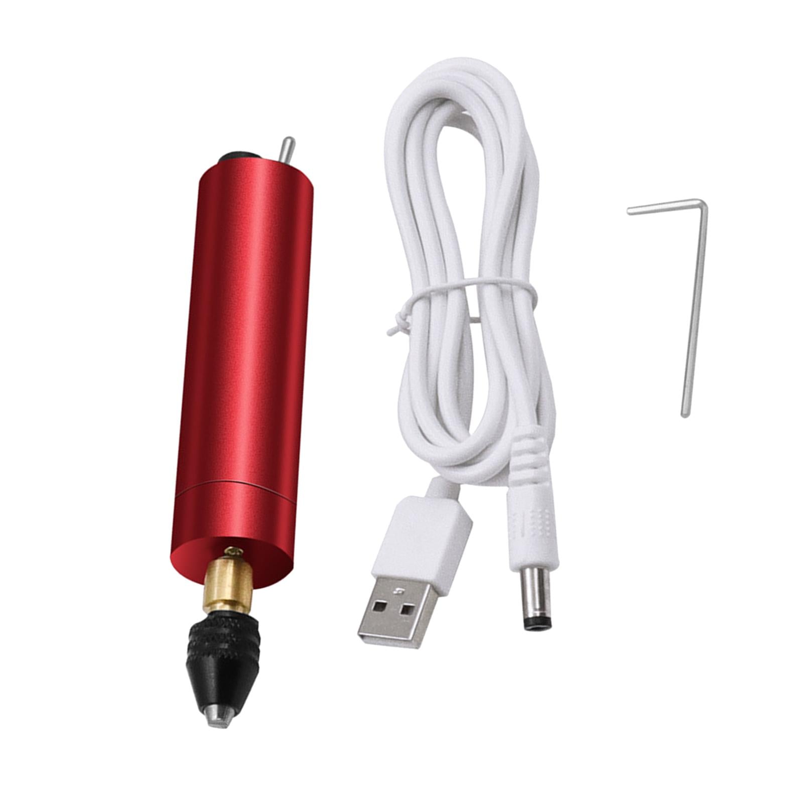 Mini Cordless Rotary Tool USB Charging for Milling Jade Carving Cutting Black Clip