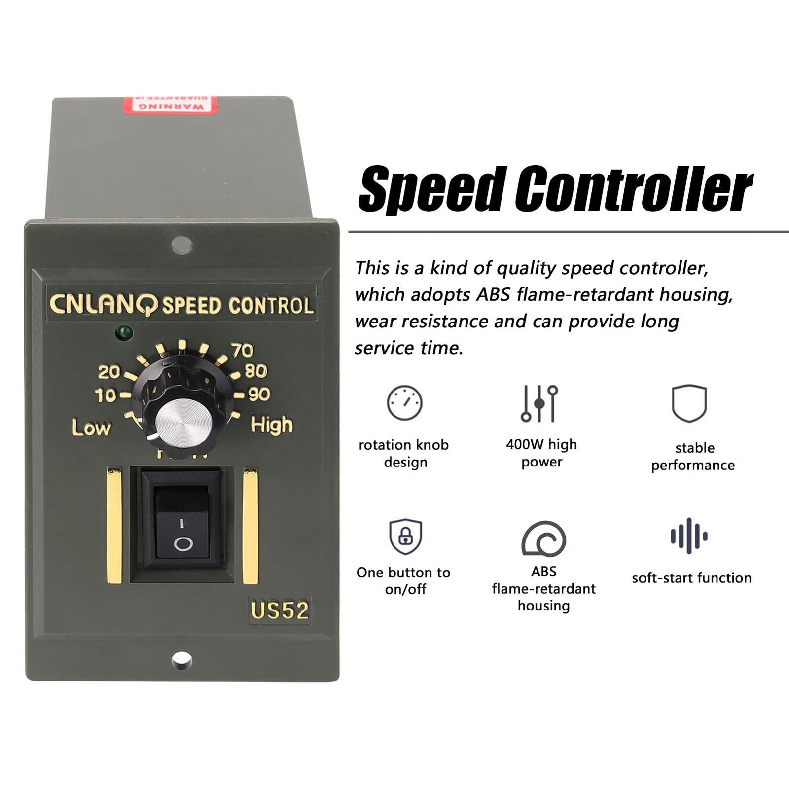 US-52 Motor Speed Regulator Speeds Knob Reversible Variac for Controller