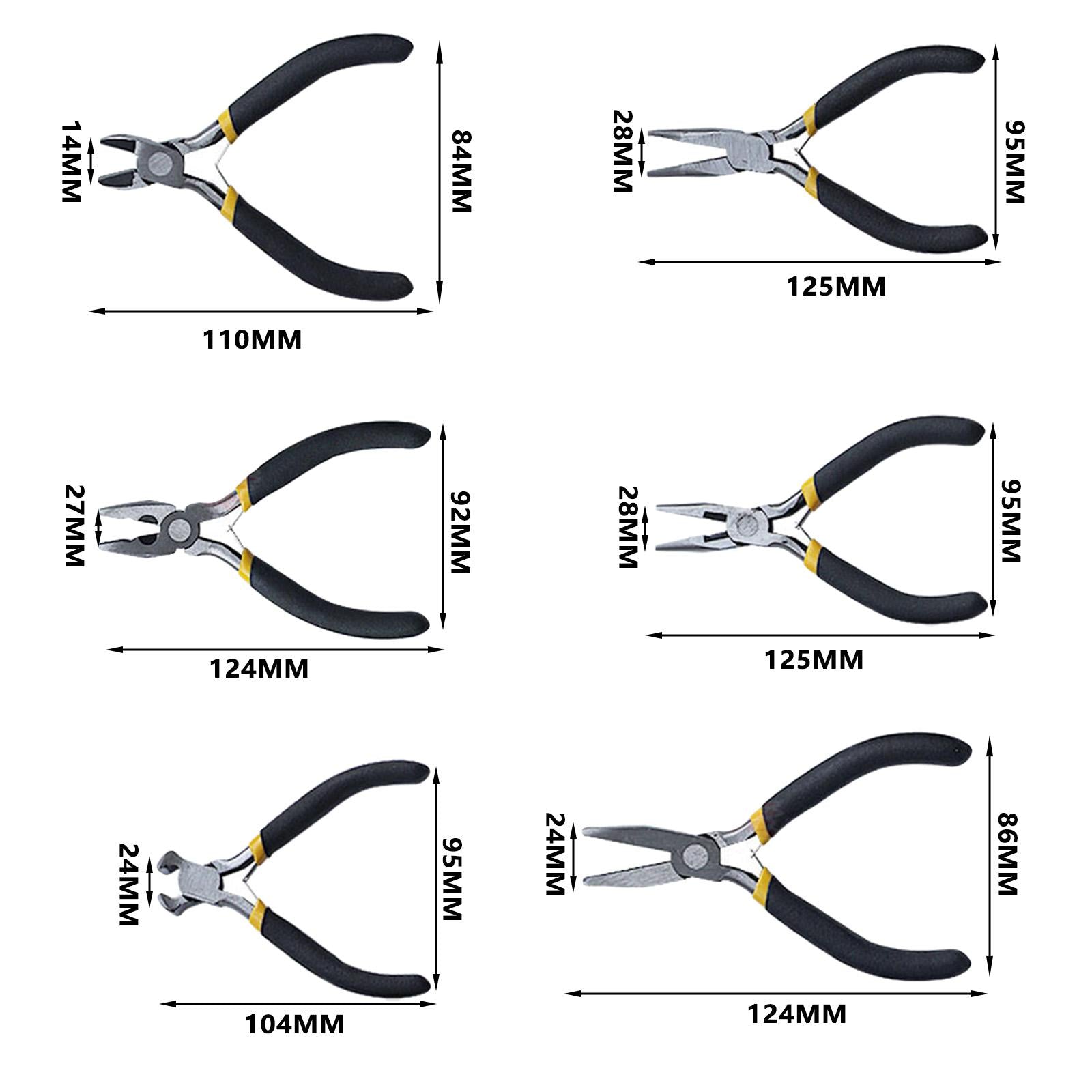 6x Jewelry Pliers Comfort Handle Jewelry Making Tool Needle Nose Plier