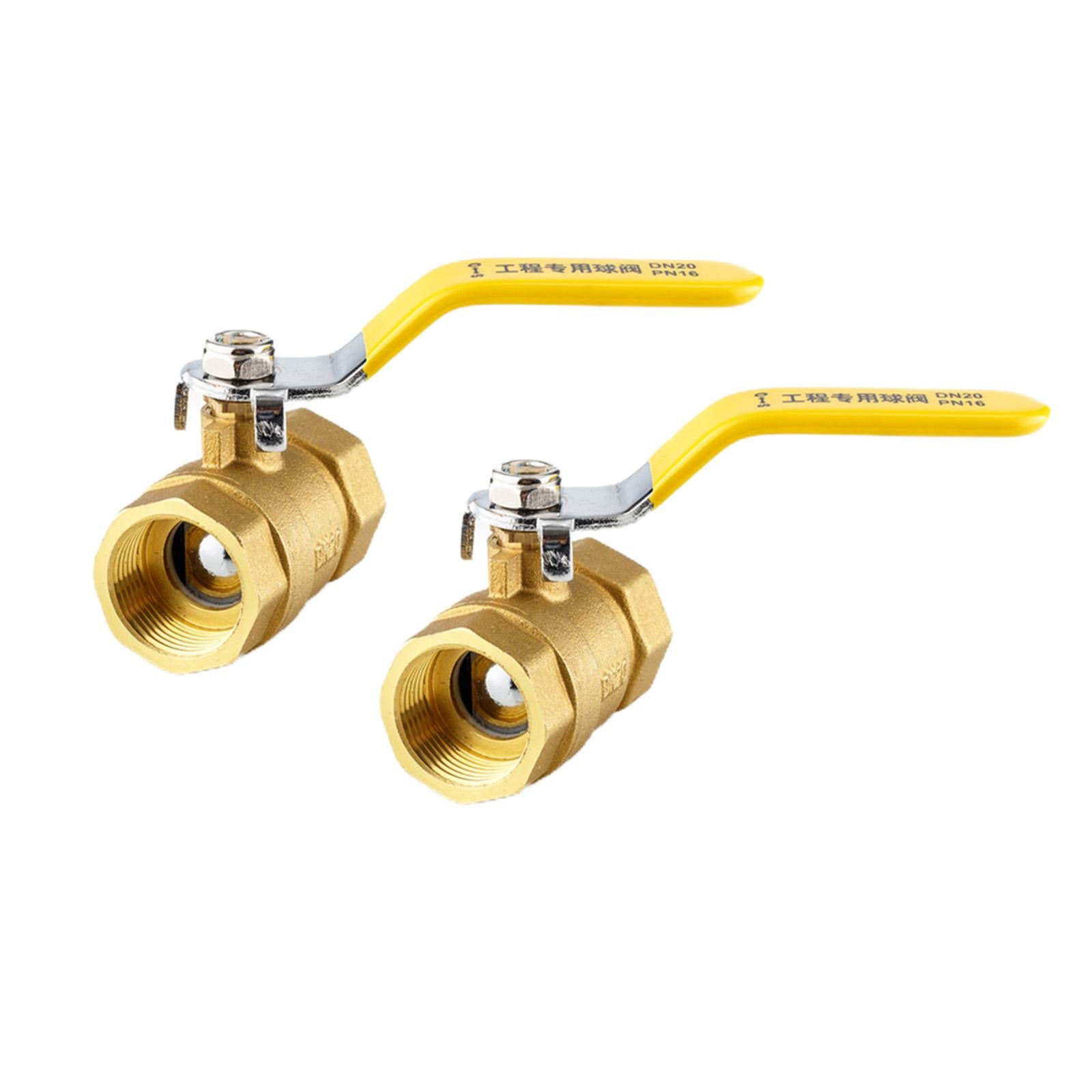 Manual Brass Ball Valve Two-Way Water Oil Air Gas Fuel Line Thread for Pumps DN20
