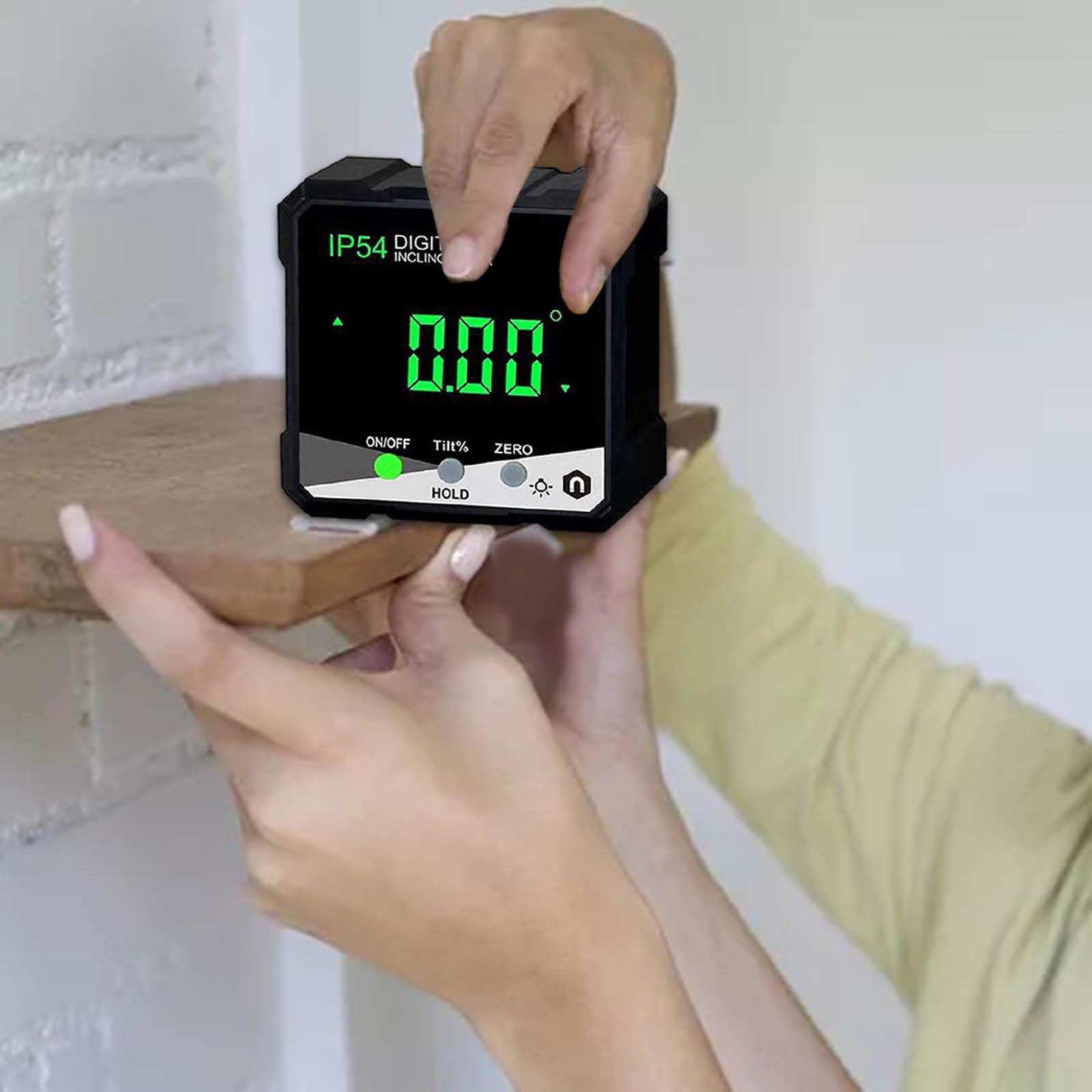 Portable Level and Angle Gauge LCD Backlight for Plumbing Woodworking