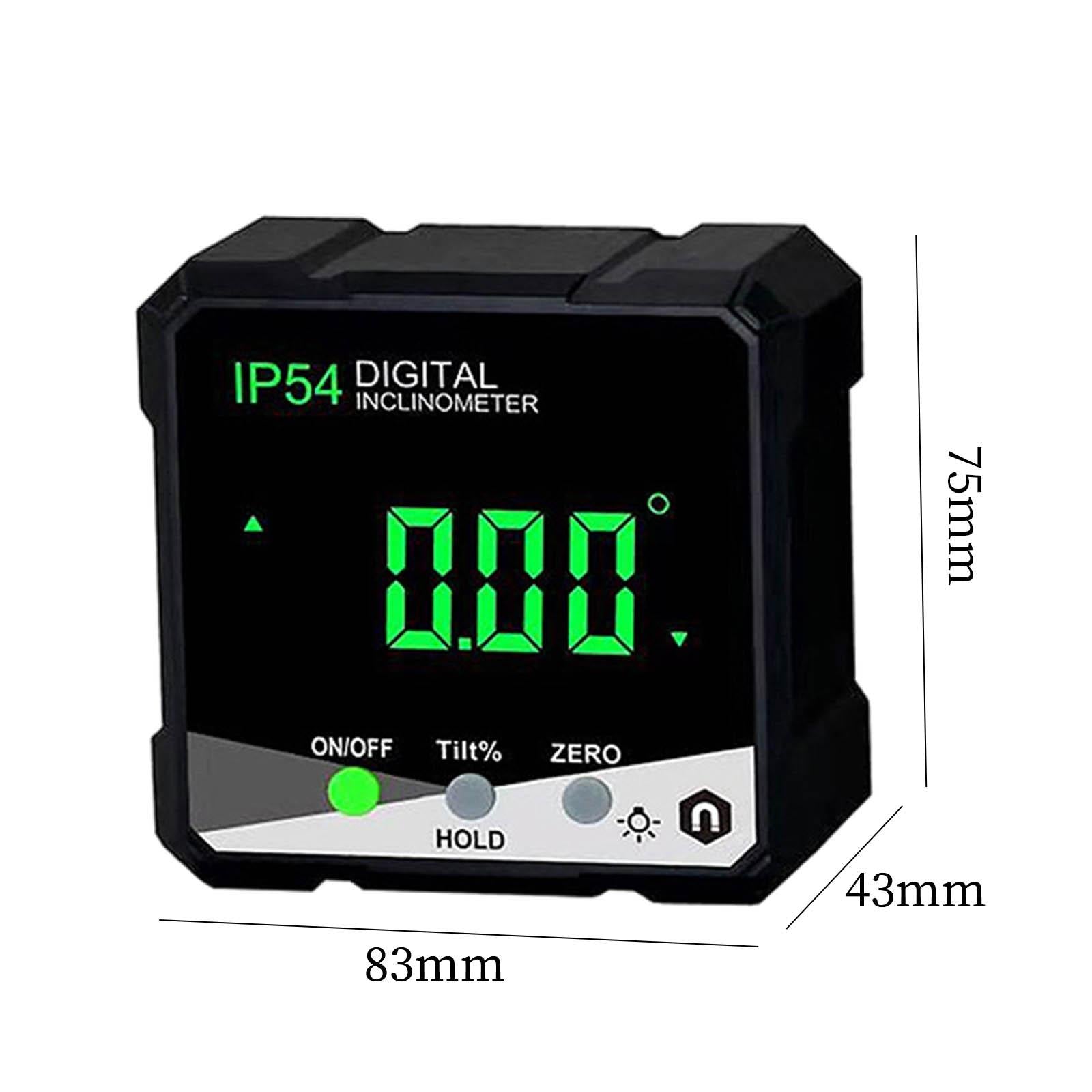 Portable Level and Angle Gauge LCD Backlight for Plumbing Woodworking