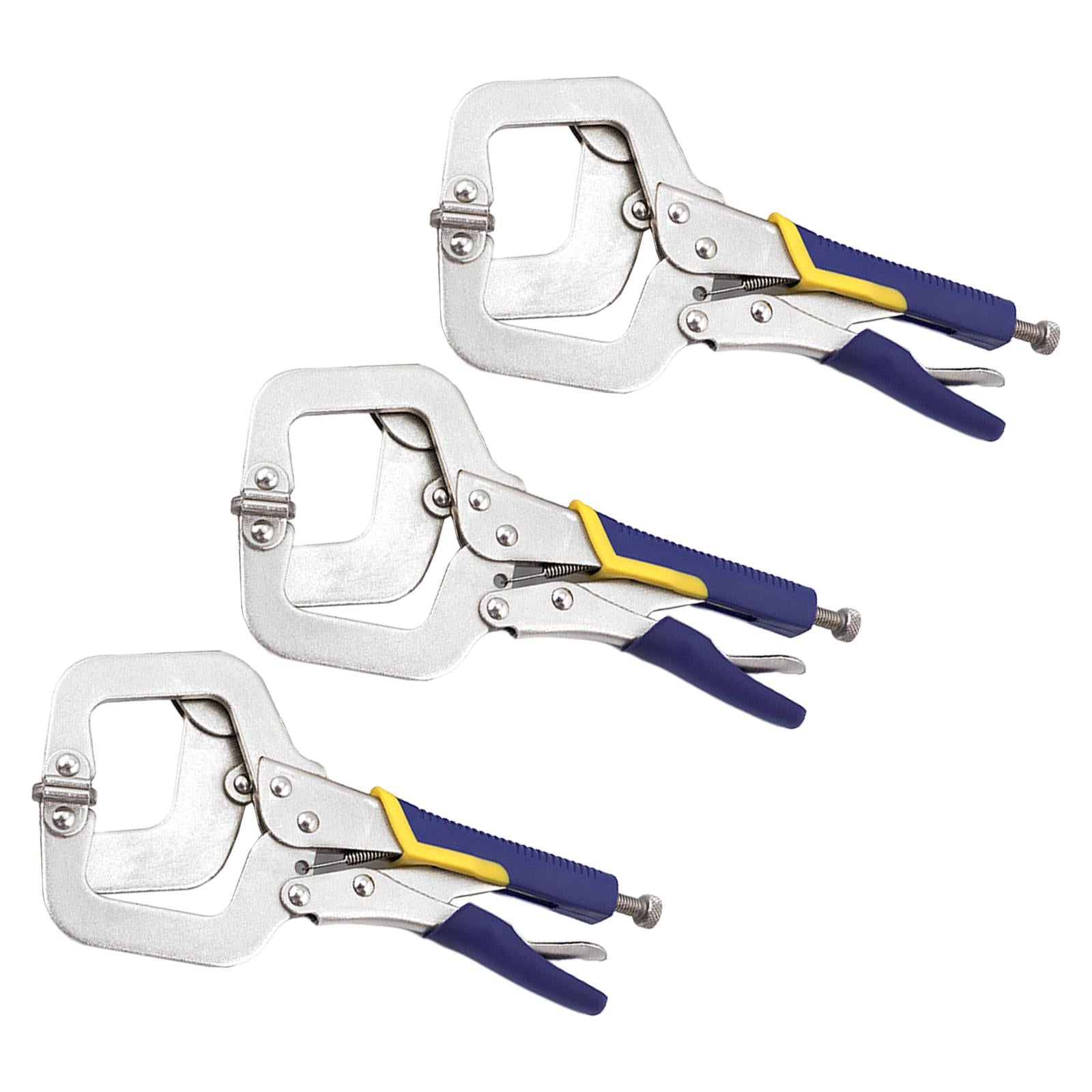 3 Pieces Locking Pliers C-Type Pliers Equipment for Household 6/9/11inch