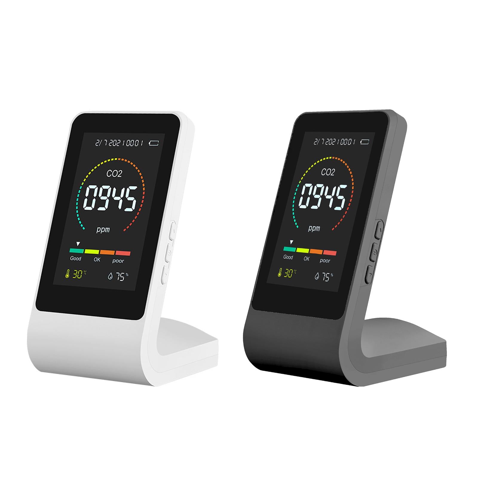 Multifunctional Air Quality Monitor CO2 Detector for Home Office Black