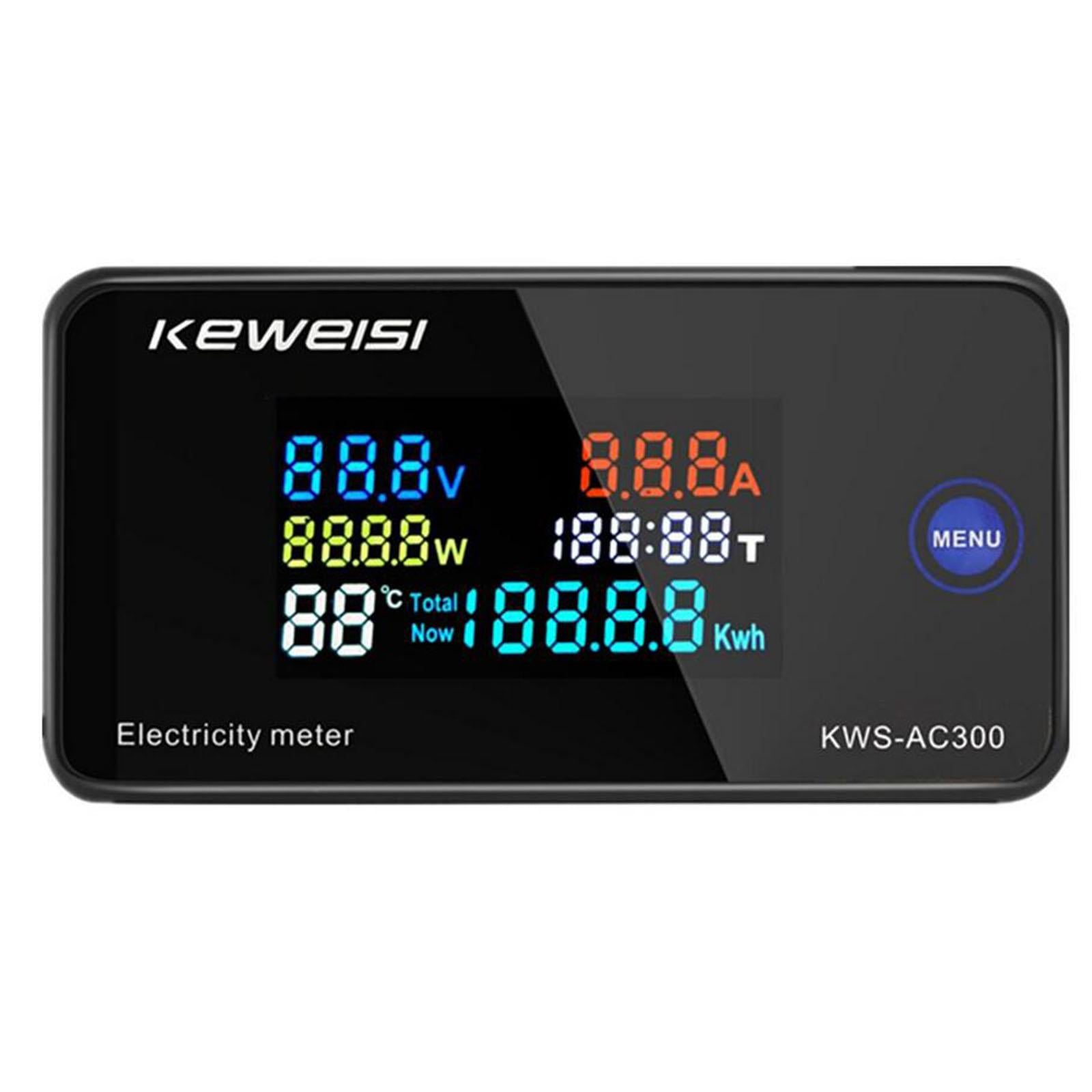 AC 50-300V 100A Digital Display Panel Meter Voltmeter Ammeter Power Energy AC300-100A Closed