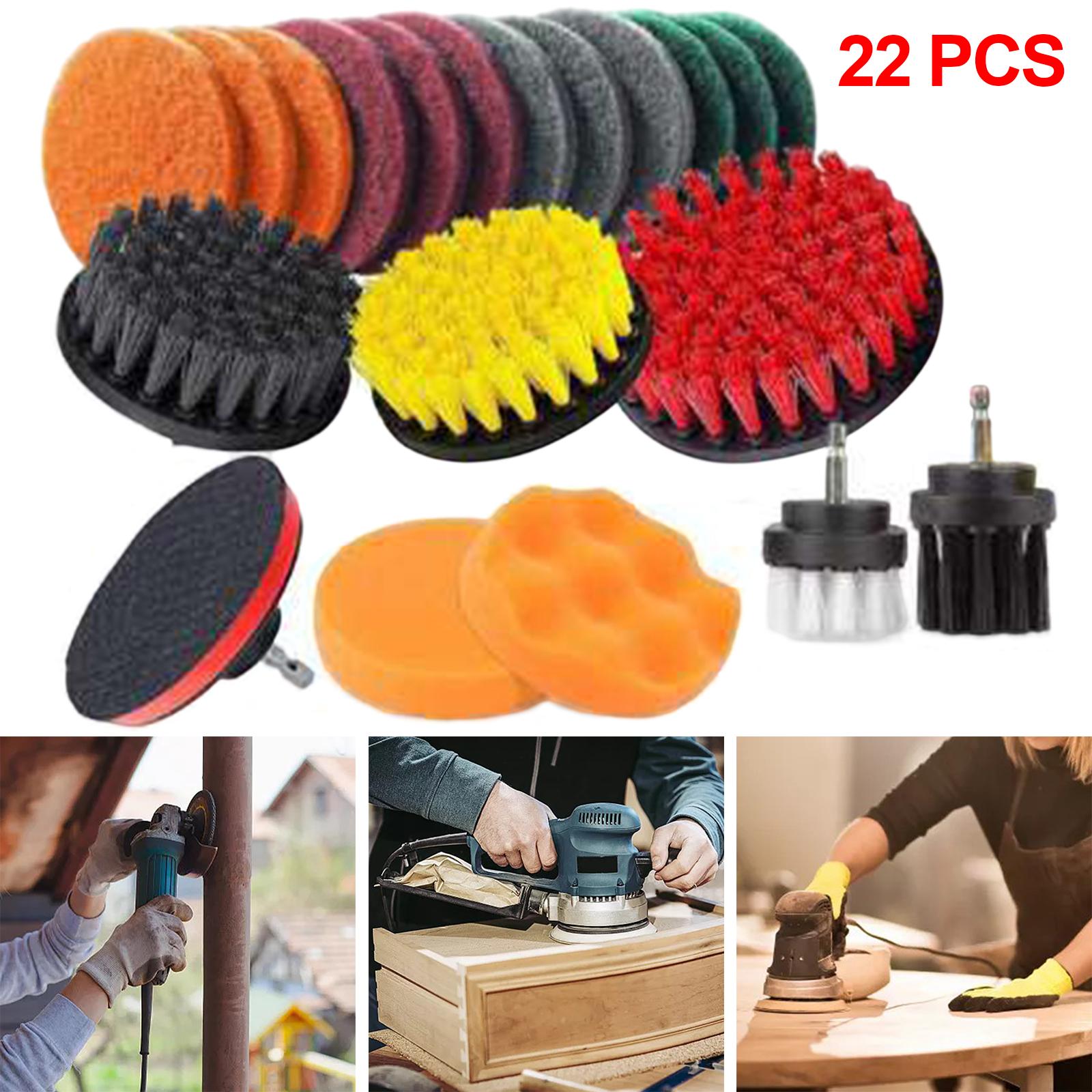 22 Pieces Drill Brush Kit Replacement Scrubber for Household Floor Shower