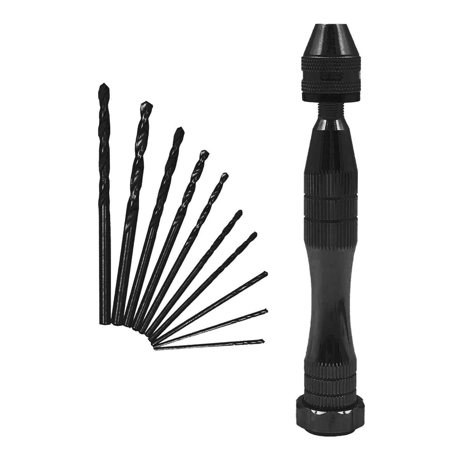 Pin Vise Hand Drill Bits Manual Drill Rotary Tool for Woodworking Diamond Black