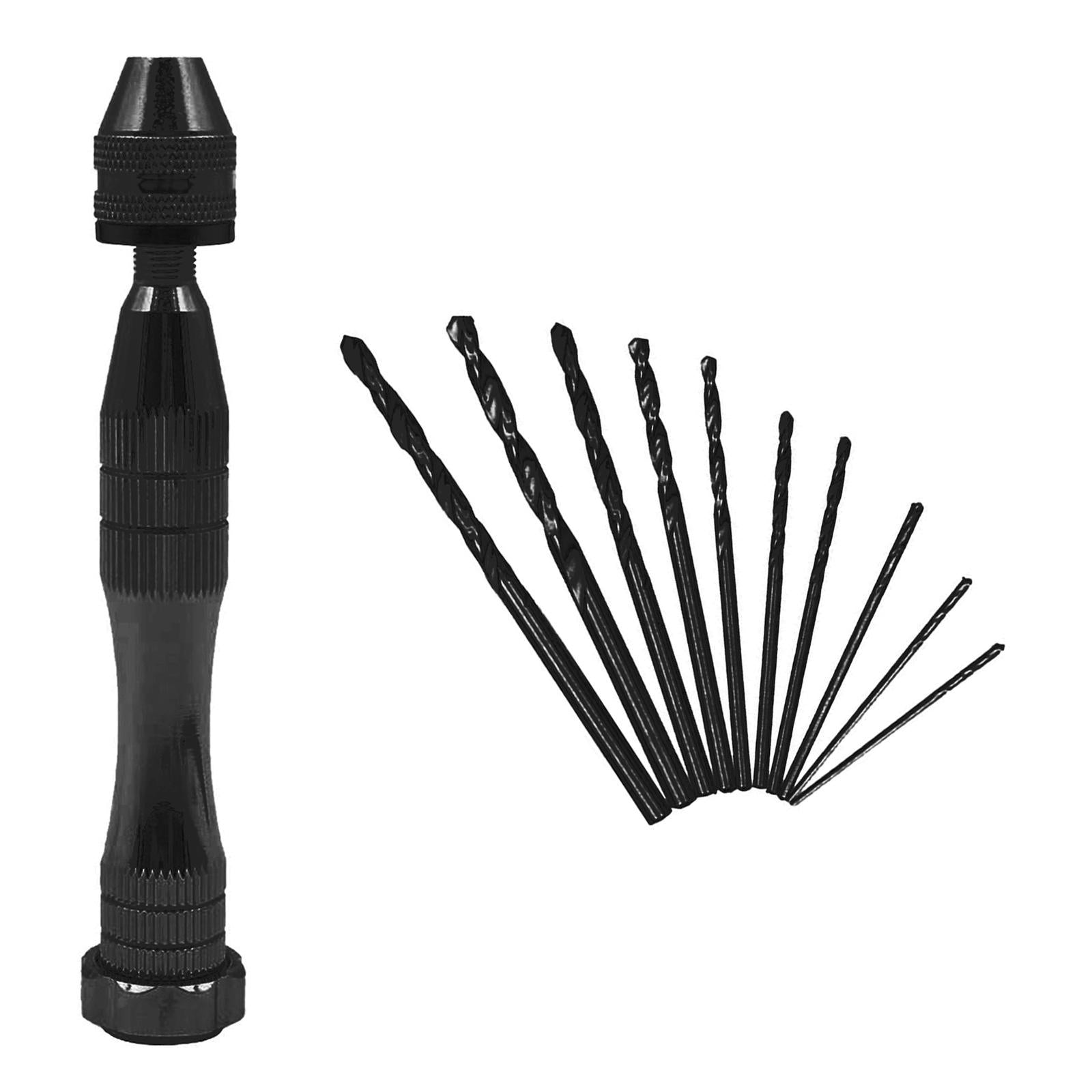 Pin Vise Hand Drill Bits Manual Drill Rotary Tool for Woodworking Diamond Black