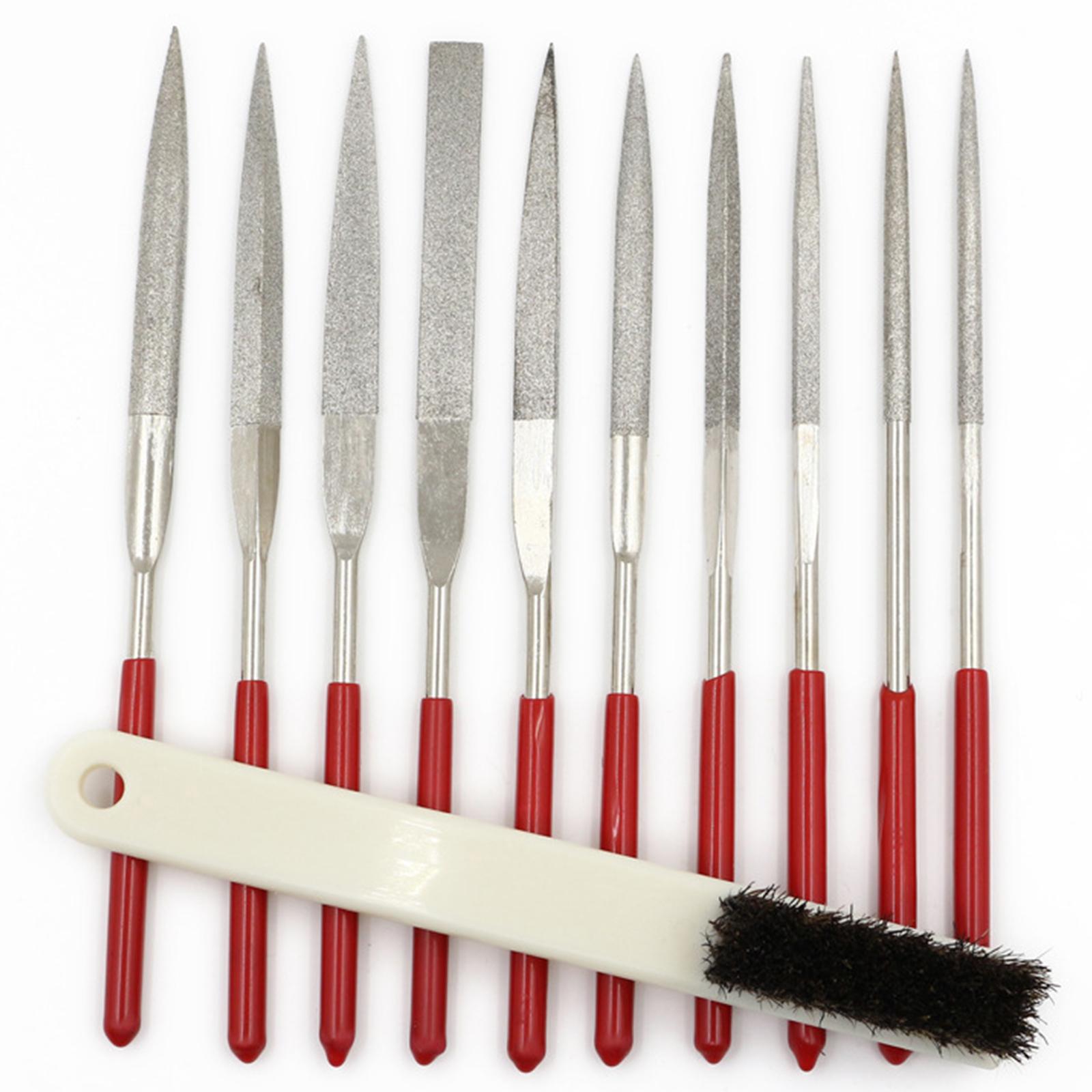 13pcs Mini Diamond Needle File Set for Ceramics Tile Glass 3x140mm