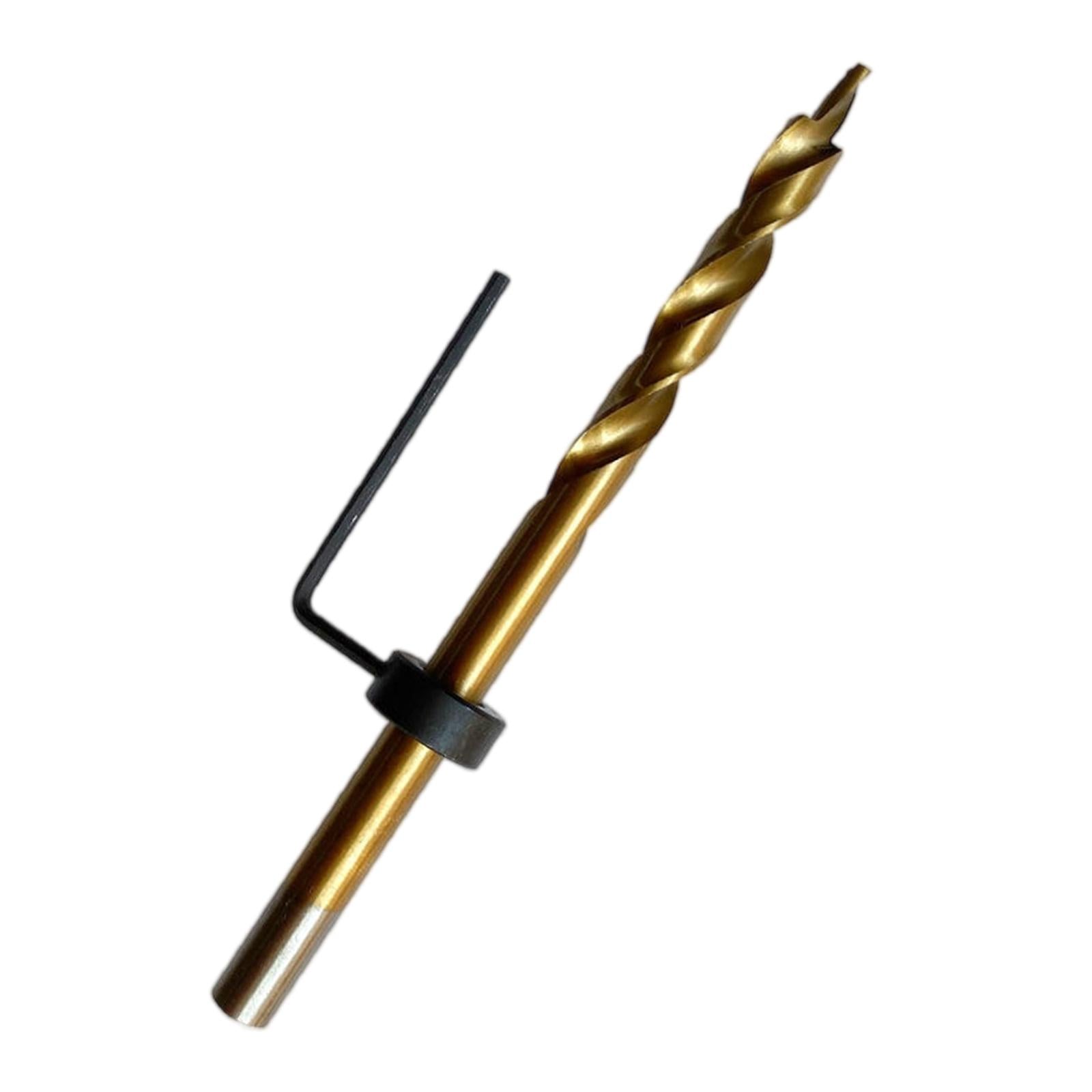 HSS Twist Step Drill Bit Round Shank with Stop Collar for DIY Power Tools 9.5mm Titani Plated