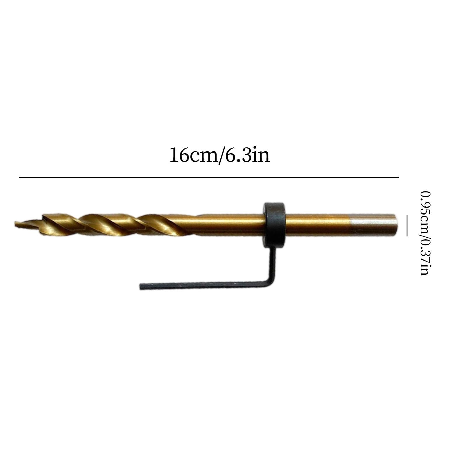 HSS Twist Step Drill Bit Round Shank with Stop Collar for DIY Power Tools 9.5mm Titani Plated