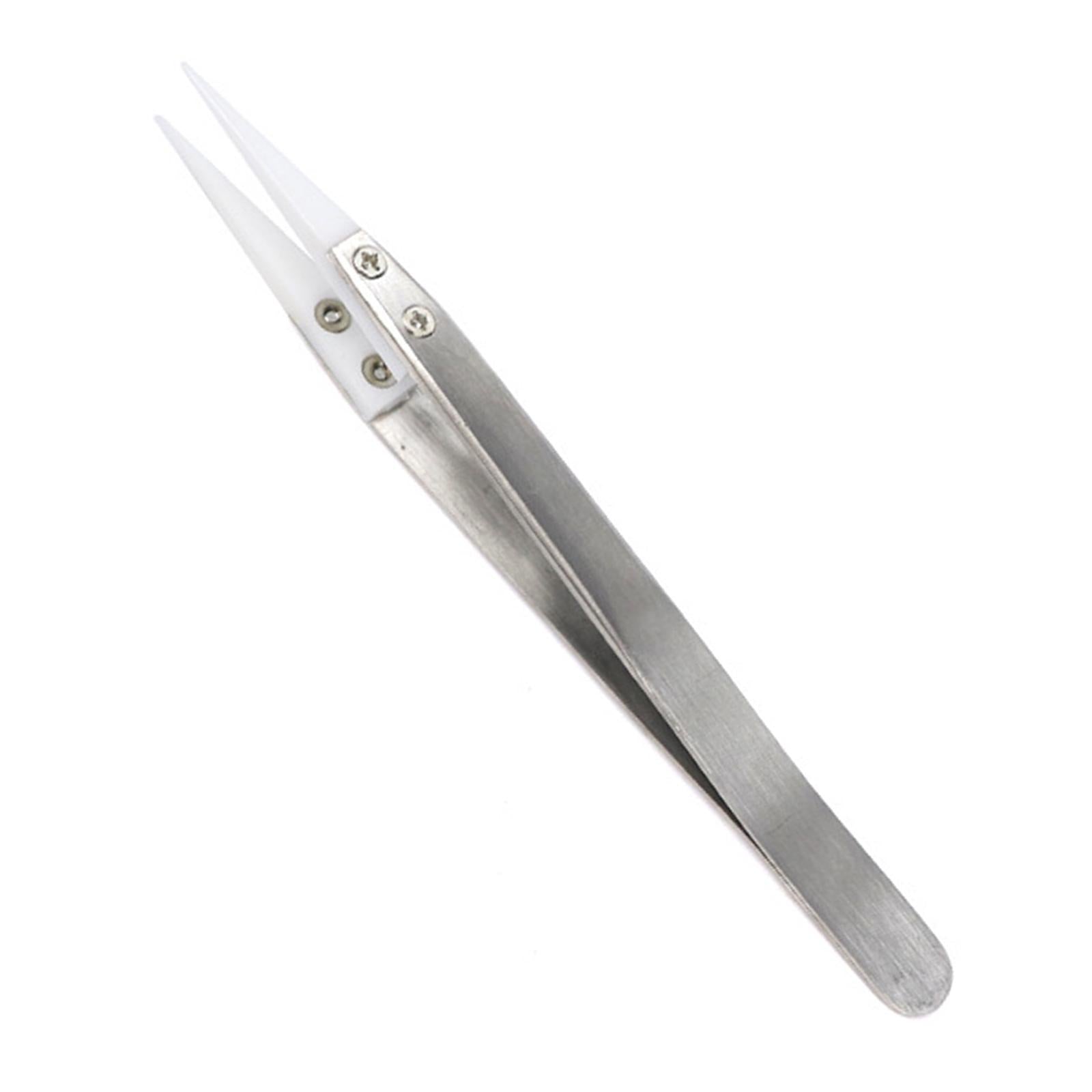 Ceramic Tweezer Anti-Static 4.92inch for Soldering Tool Pinching Coils Pointed Type