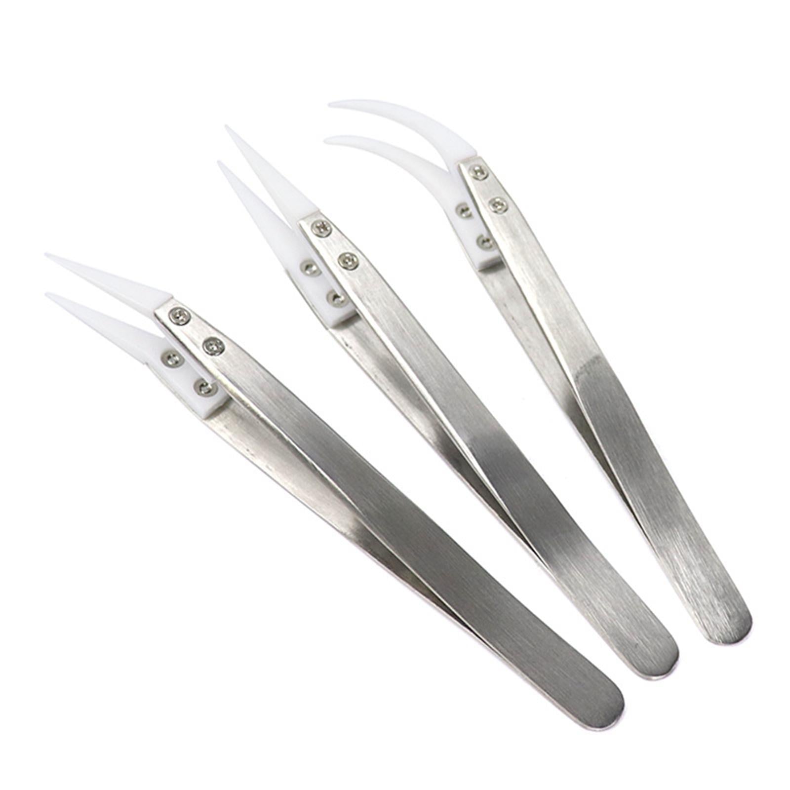 Ceramic Tweezer Anti-Static 4.92inch for Soldering Tool Pinching Coils Pointed Type