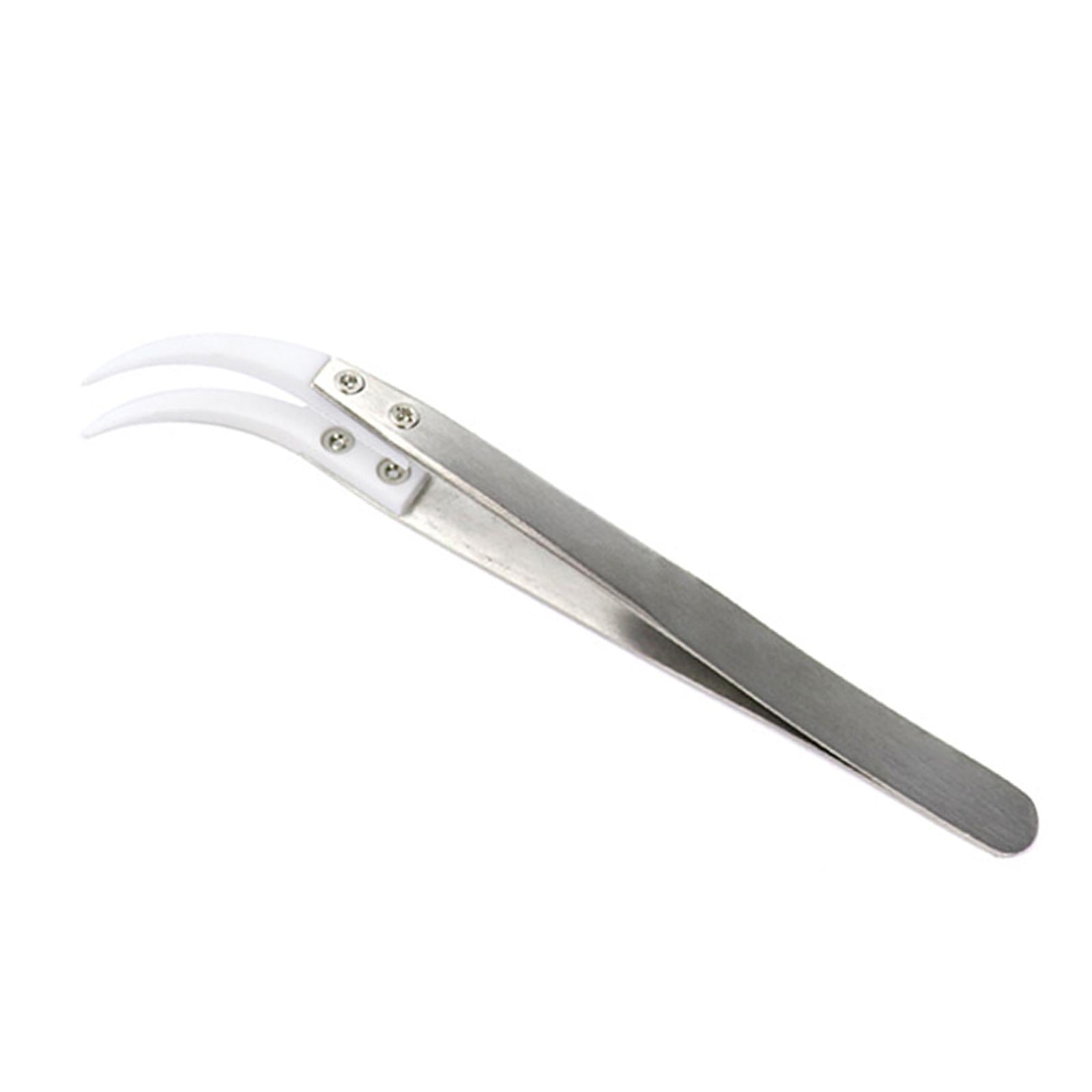 Ceramic Tweezer Anti-Static 4.92inch for Soldering Tool Pinching Coils Big Bend Type