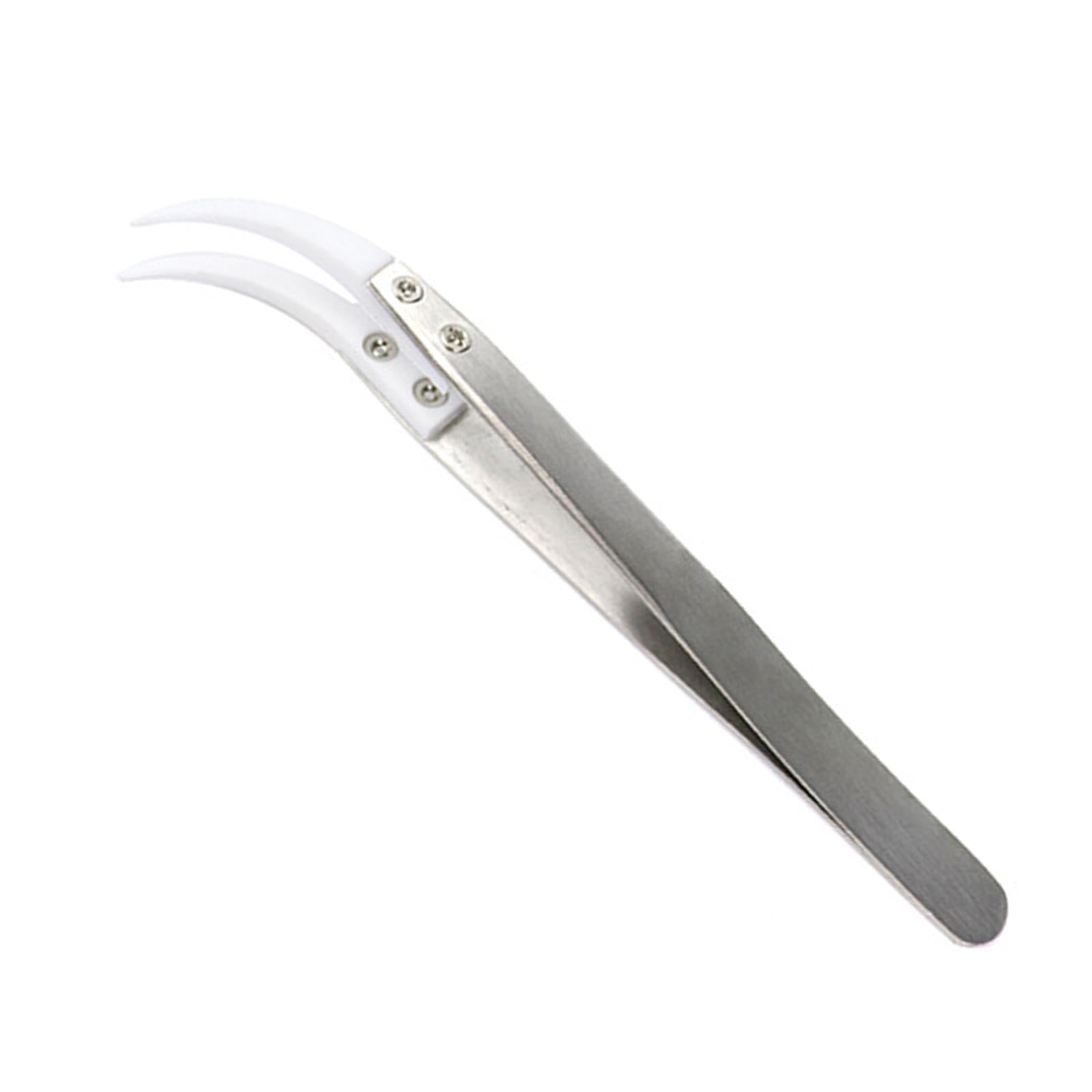 Ceramic Tweezer Anti-Static 4.92inch for Soldering Tool Pinching Coils Big Bend Type