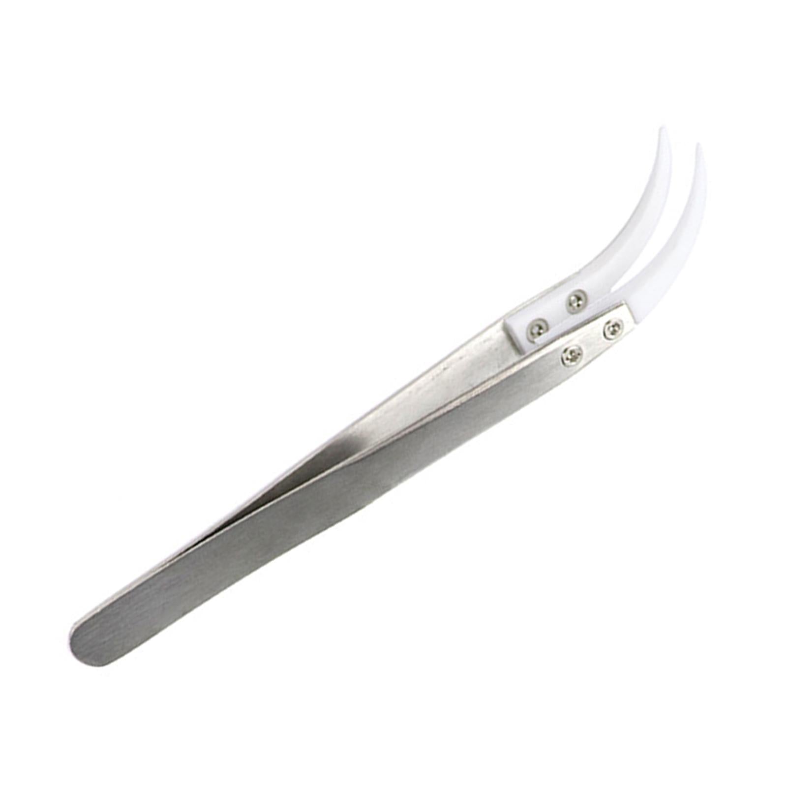 Ceramic Tweezer Anti-Static 4.92inch for Soldering Tool Pinching Coils Big Bend Type