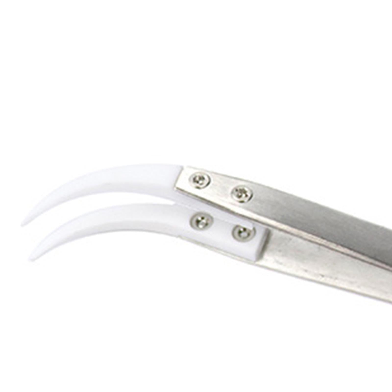 Ceramic Tweezer Anti-Static 4.92inch for Soldering Tool Pinching Coils Big Bend Type