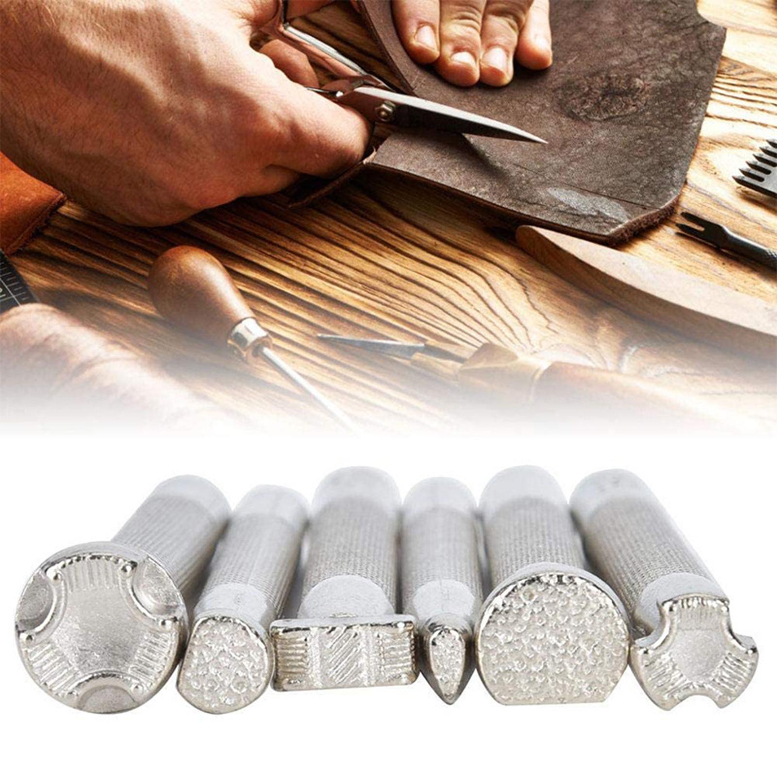 Set of 6 Alloy Leather Stamping Printing Tools for Craft DIY Art Working