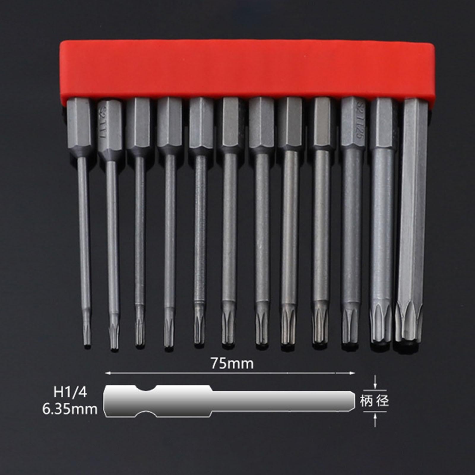 12 Pieces Hollow Rings Wrench Bit Set S2 Alloy Steel Metric for Metalworking 75mm