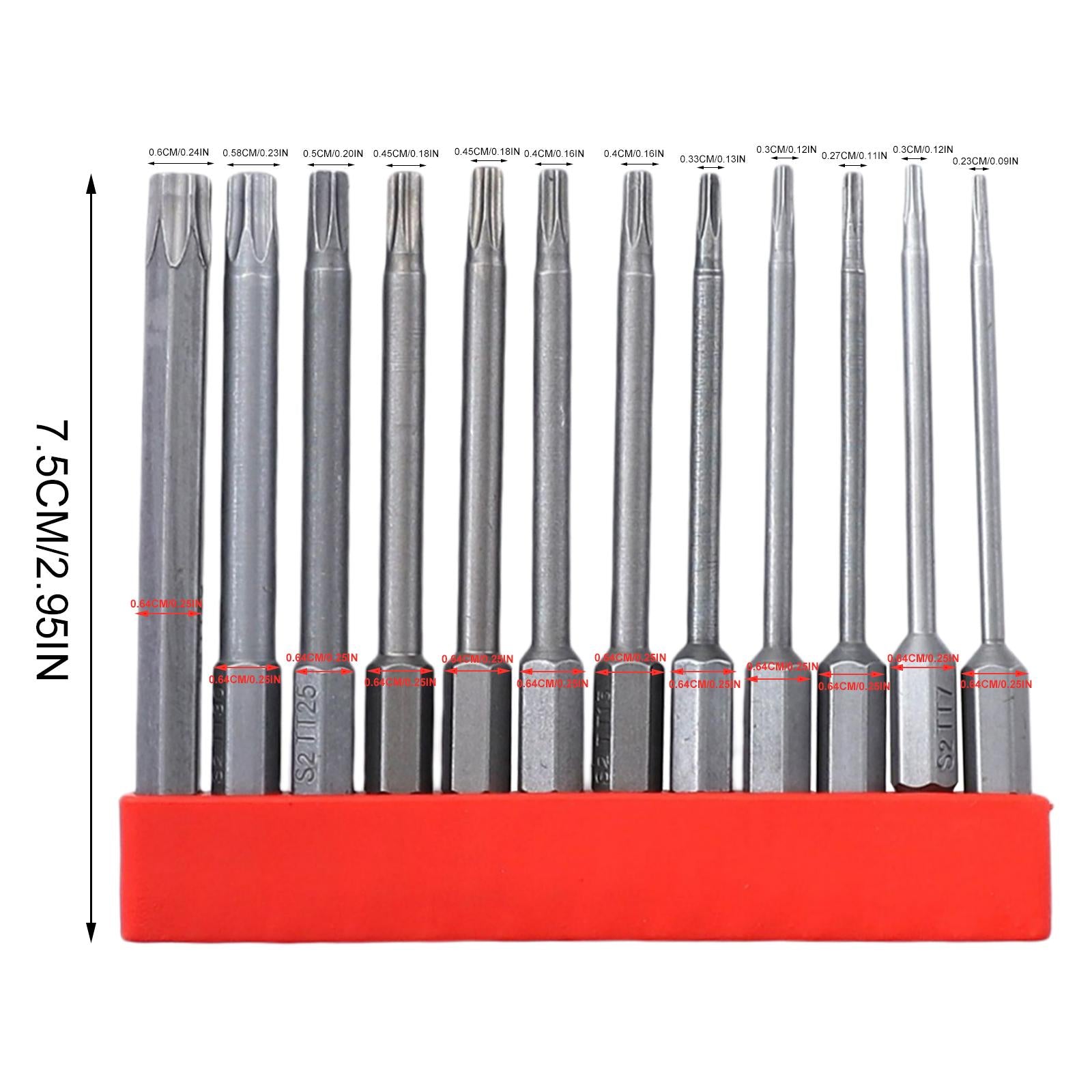 12 Pieces Hollow Rings Wrench Bit Set S2 Alloy Steel Metric for Metalworking 75mm