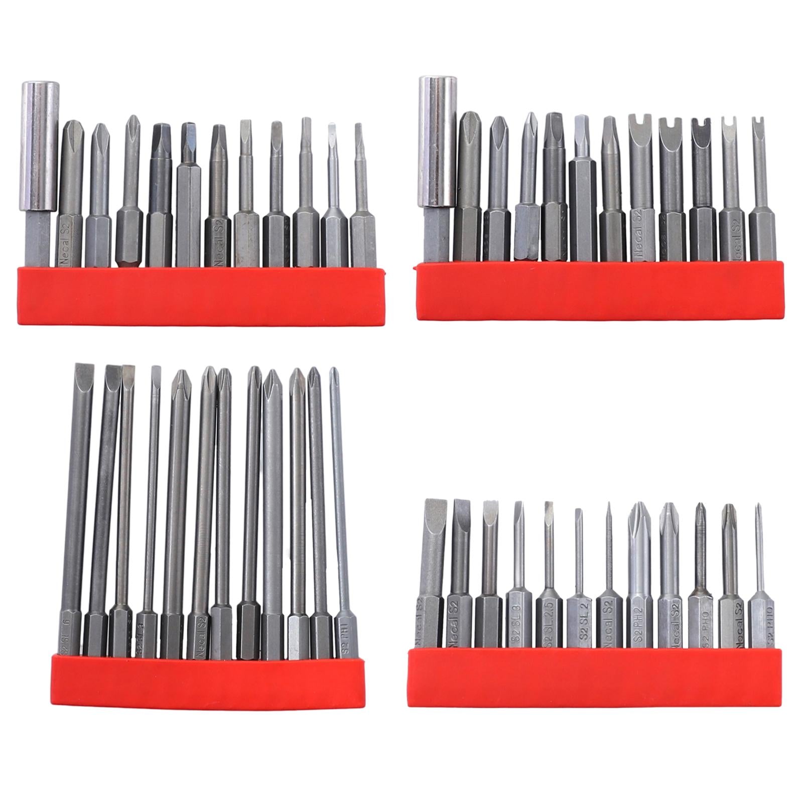 12x Magnetic Screwdriver Bit Set 1/4 inch Hex Shank for Computer Watch 50mm Slotted Cross