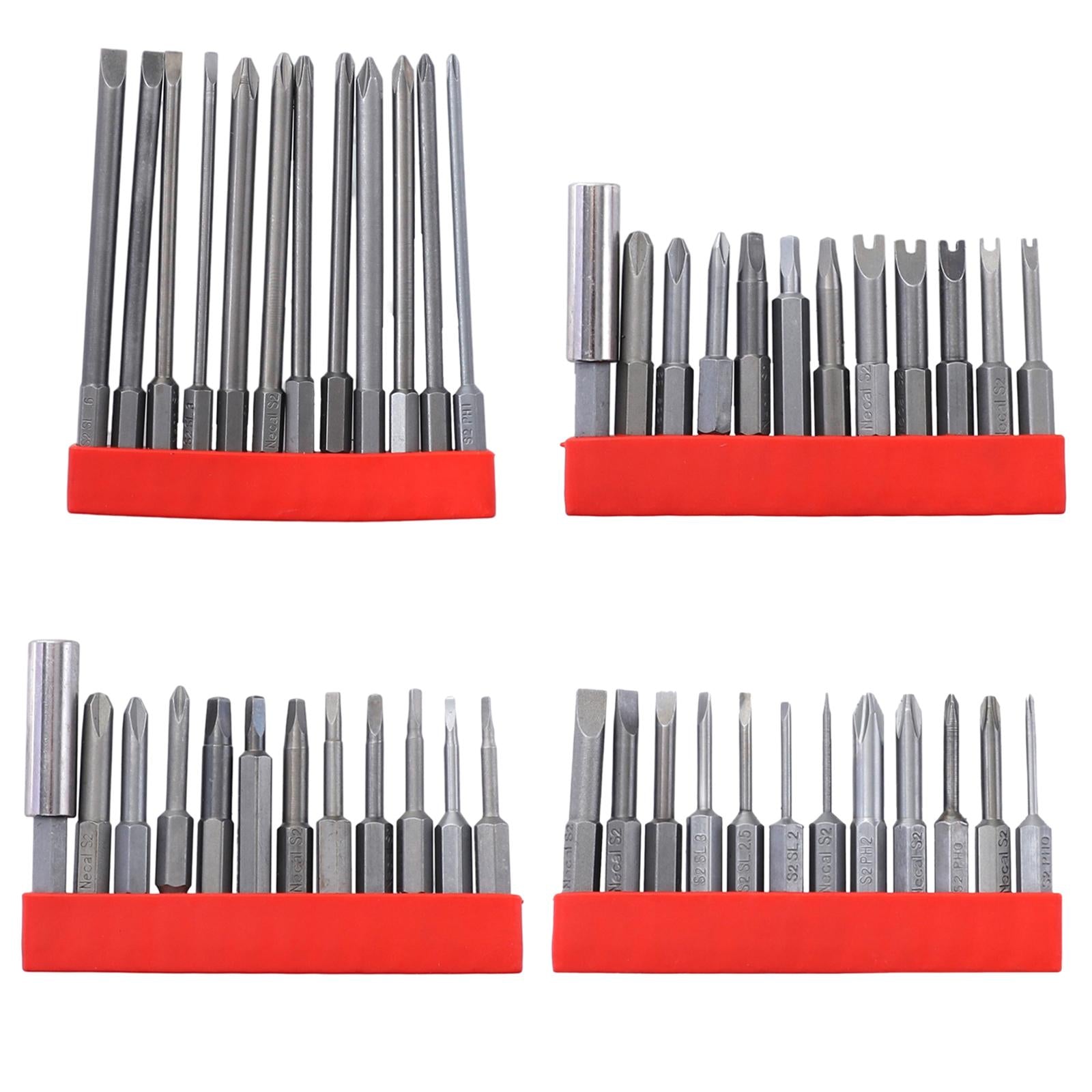 12x Magnetic Screwdriver Bit Set 1/4 inch Hex Shank for Computer Watch 50mm Slotted Cross