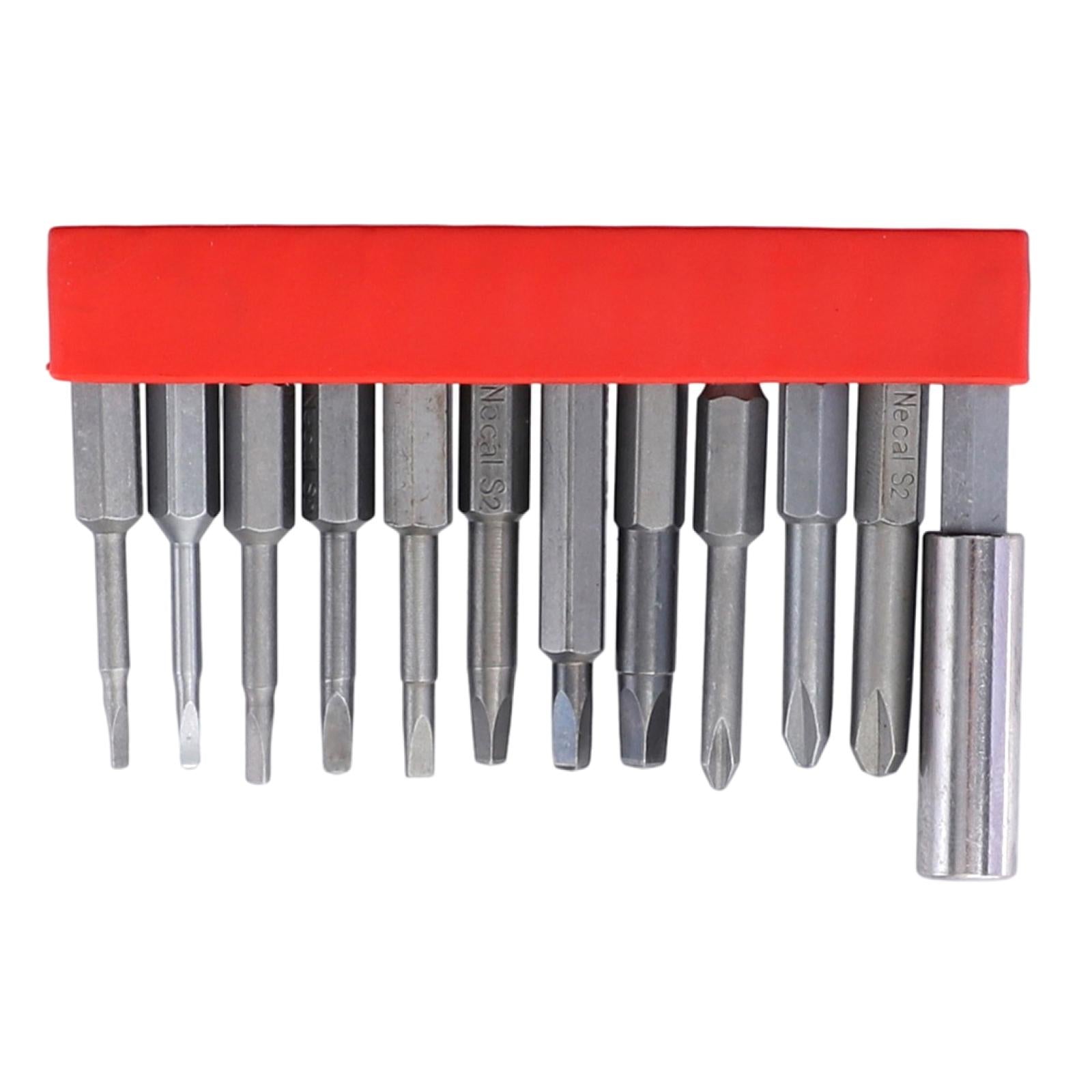 12x Magnetic Screwdriver Bit Set 1/4 inch Hex Shank for Computer Watch 50mm Triangle