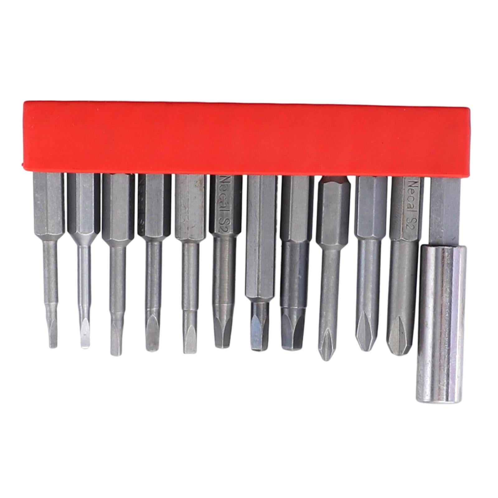 12x Magnetic Screwdriver Bit Set 1/4 inch Hex Shank for Computer Watch 50mm Triangle