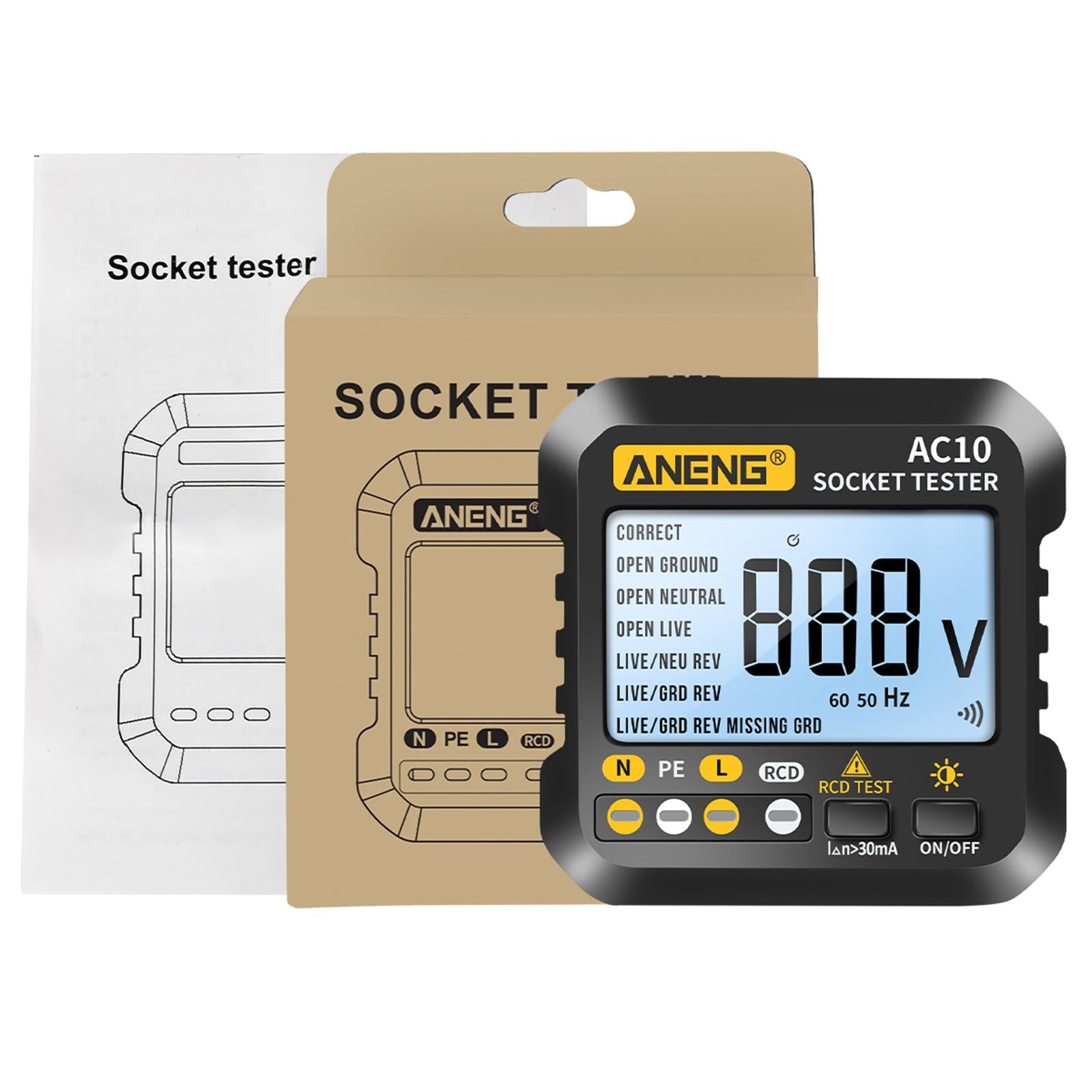 Digital Socket Tester Checker Neutral Live Earth Wire Testing for Home