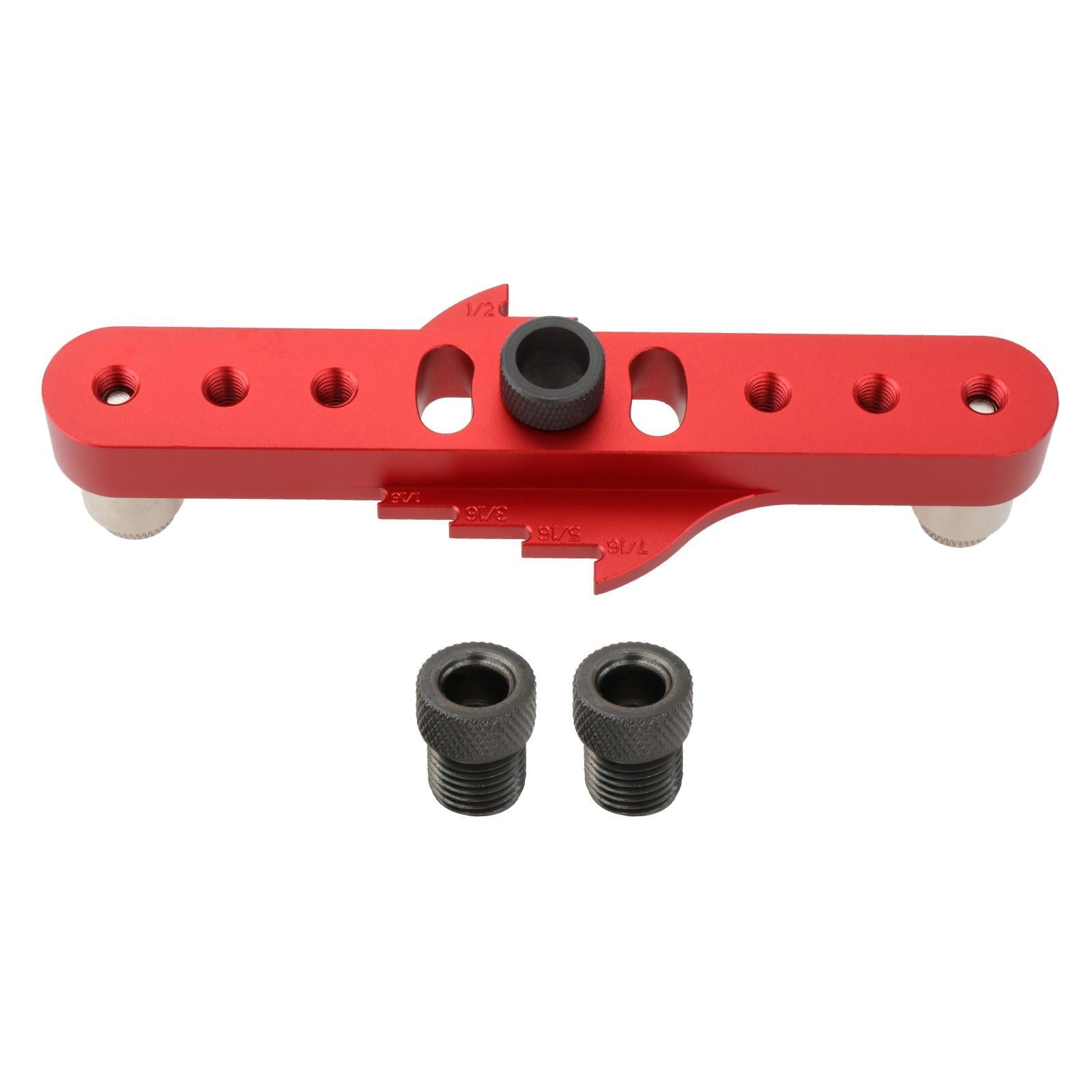 2-In-1 Vertical Pocket Hole Jig Hole Puncher 6mm/8mm/10mm for Carpenter Red