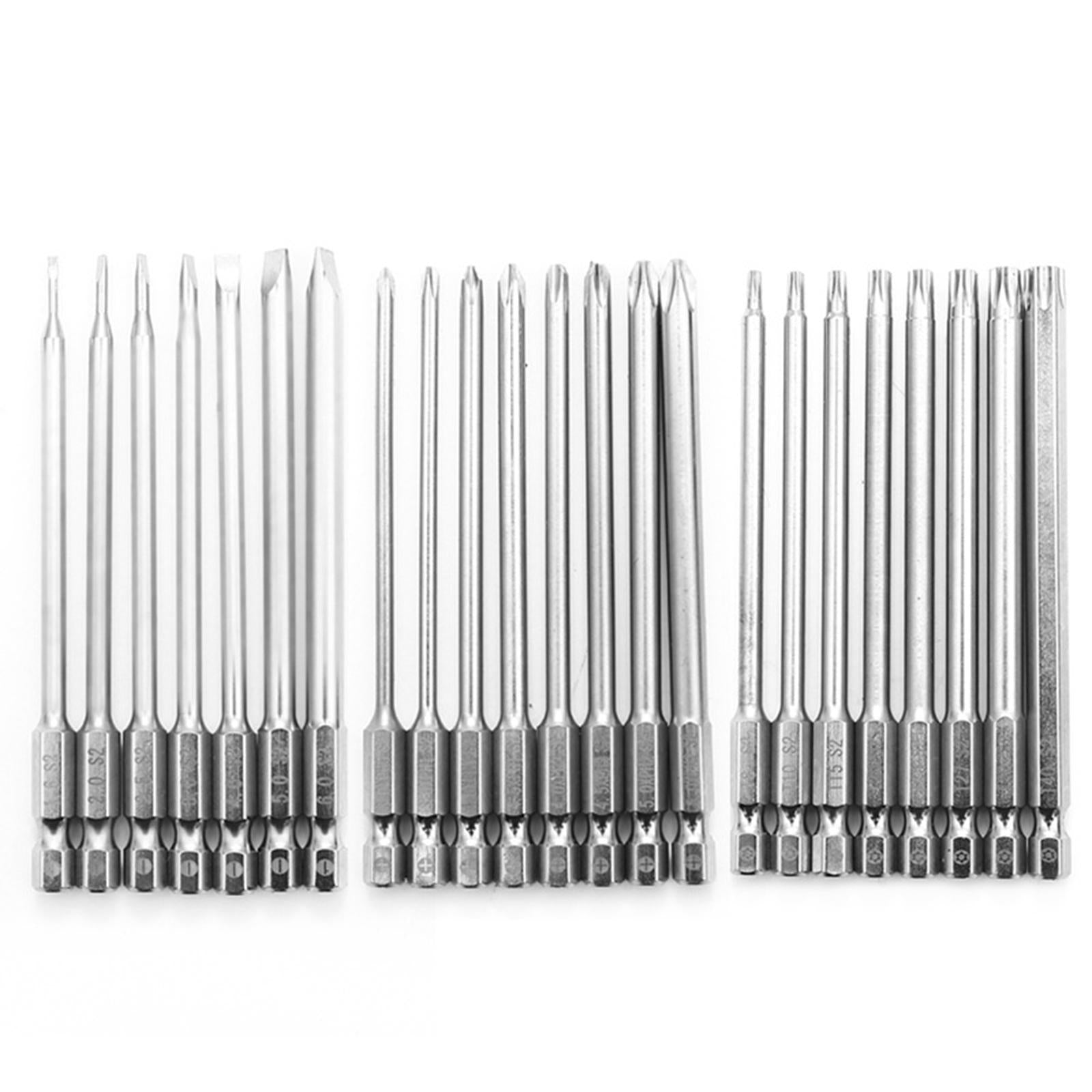 30pc Hex Head Long Allen Bit Set Quick Connect Shank Driver Drill Magnetic 150mm