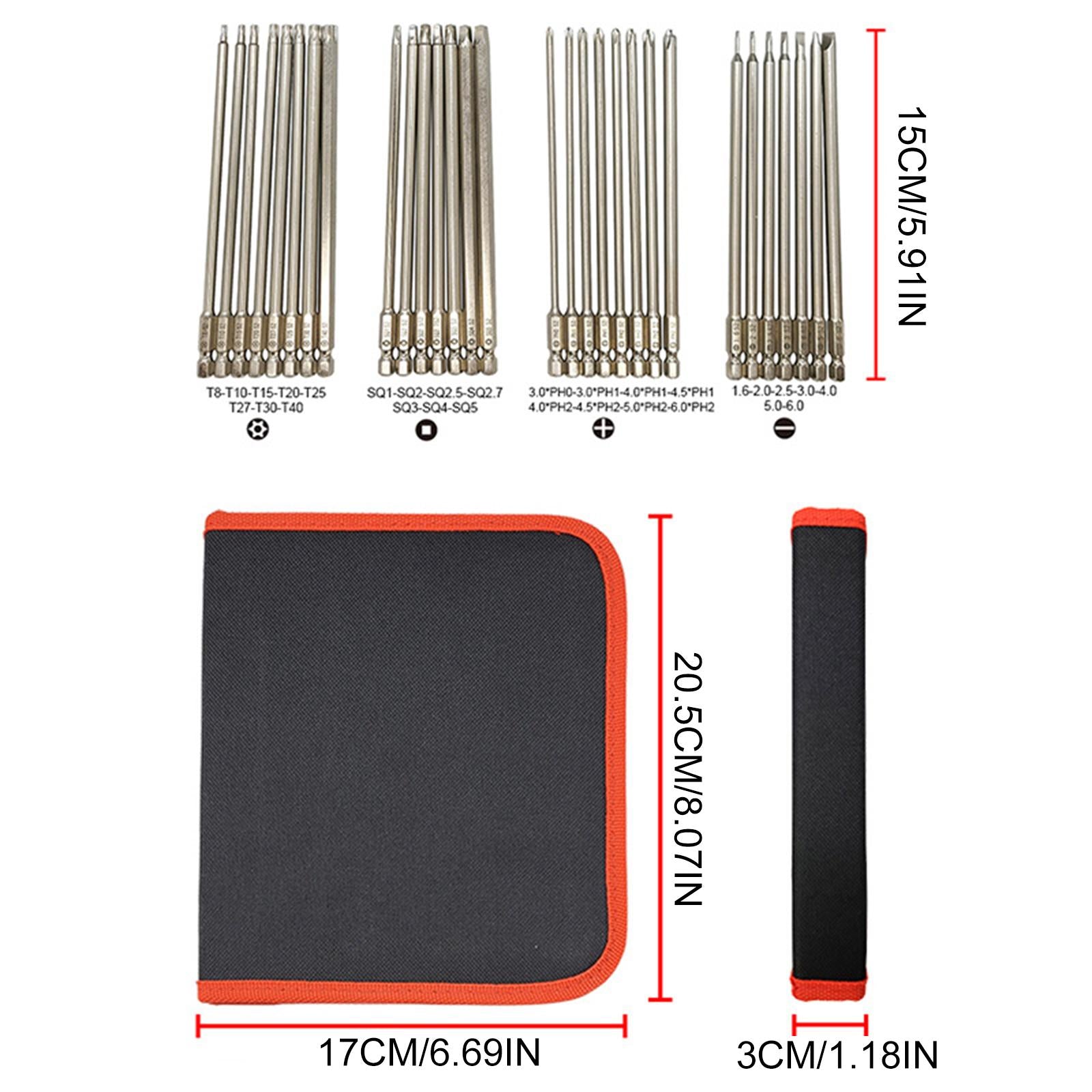 30pc Hex Head Long Allen Bit Set Quick Connect Shank Driver Drill Magnetic 150mm